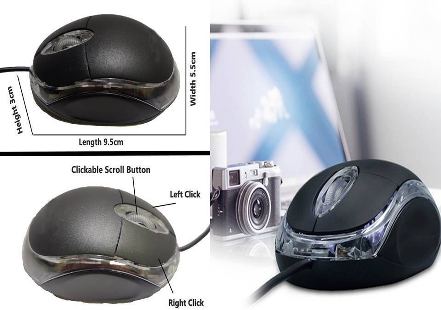 ANJO 6 in 1 Combo Wired LED Mouse, Keyboard, Mouse Pad, Cleaning Gel, - Image 5