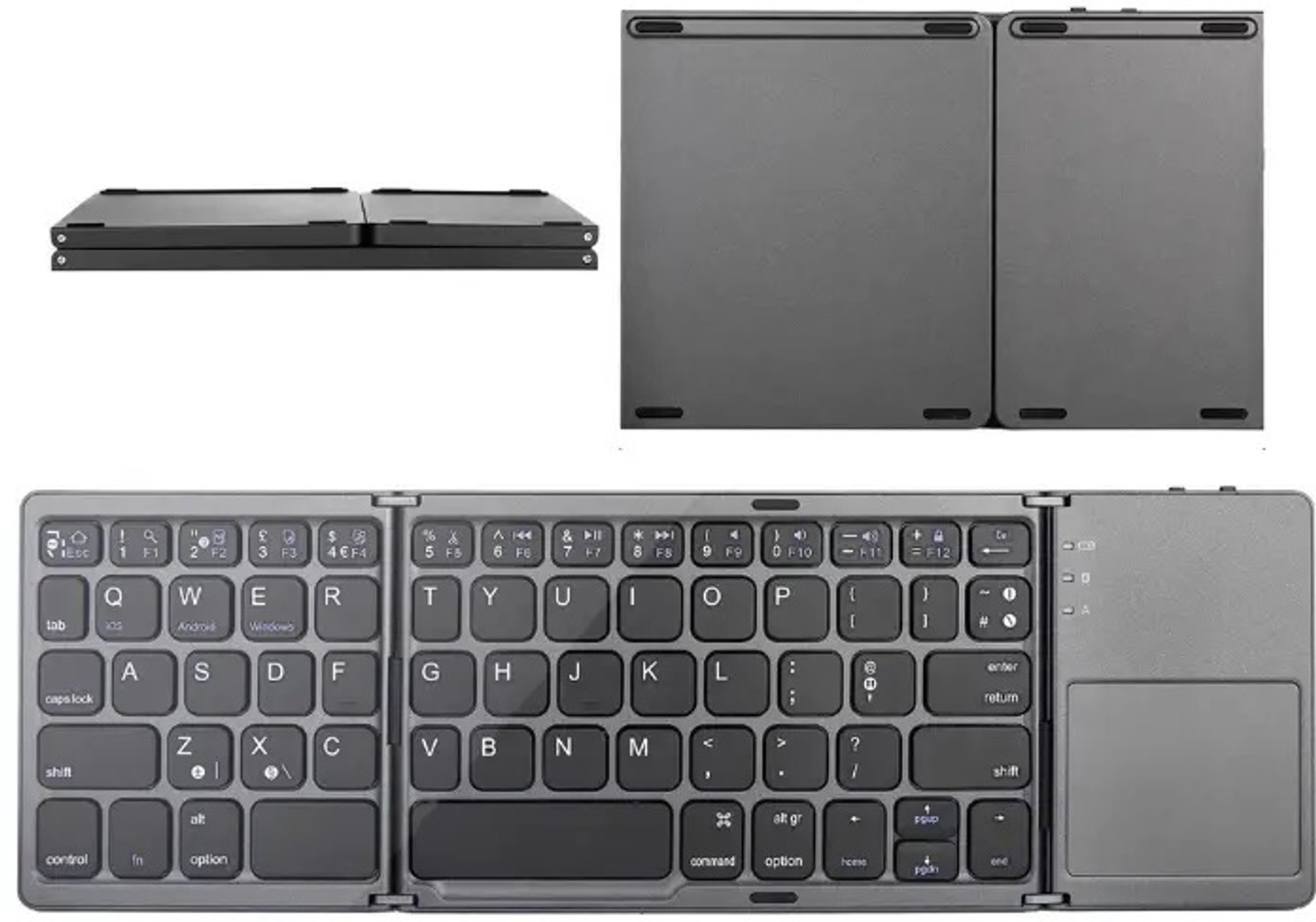 Image of microware B033 Mini Bluetooth Folding Keyboard Keypad Touchpad Tablet Ipad Phone Wireless, Wired USB Handheld Laptop Keyboard Compatible with Laptop, iPad, Tablet