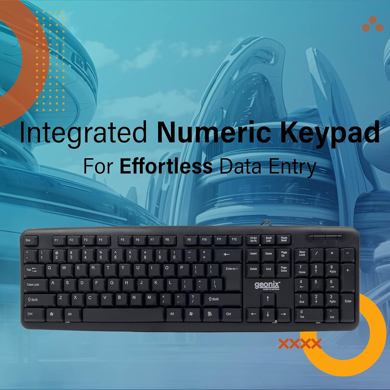 Image of GEONIX Wired Essential Wired USB Standard Laptop Keyboard Compatible with Desktop, Laptop, Tablet