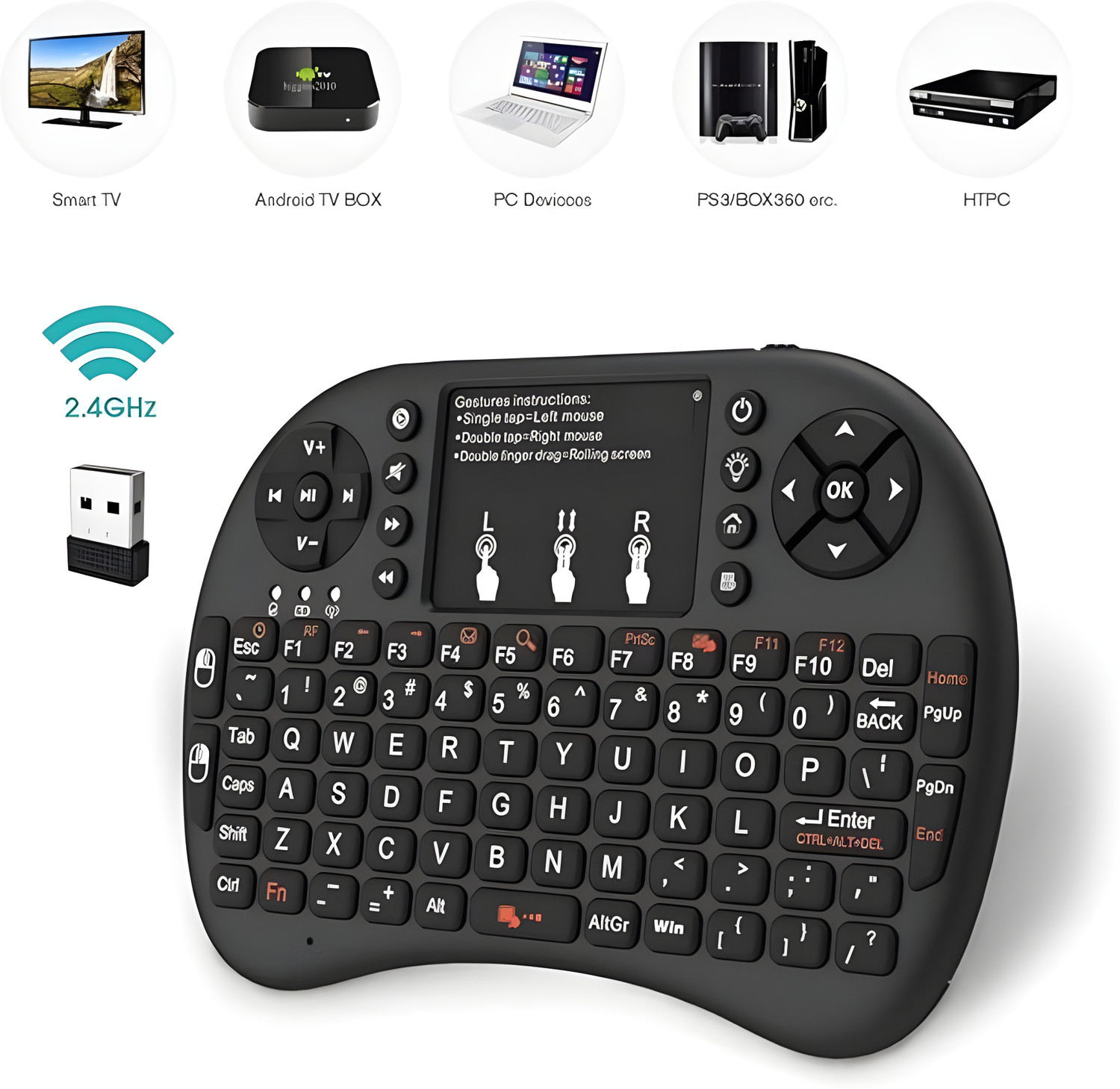 Image of Clairbell Bluetooth (Wireless Keyboard) USB Rechargeable Keyboard With Pocket Size H493 Wireless Thumb-size Laptop Keyboard Compatible with Tablet