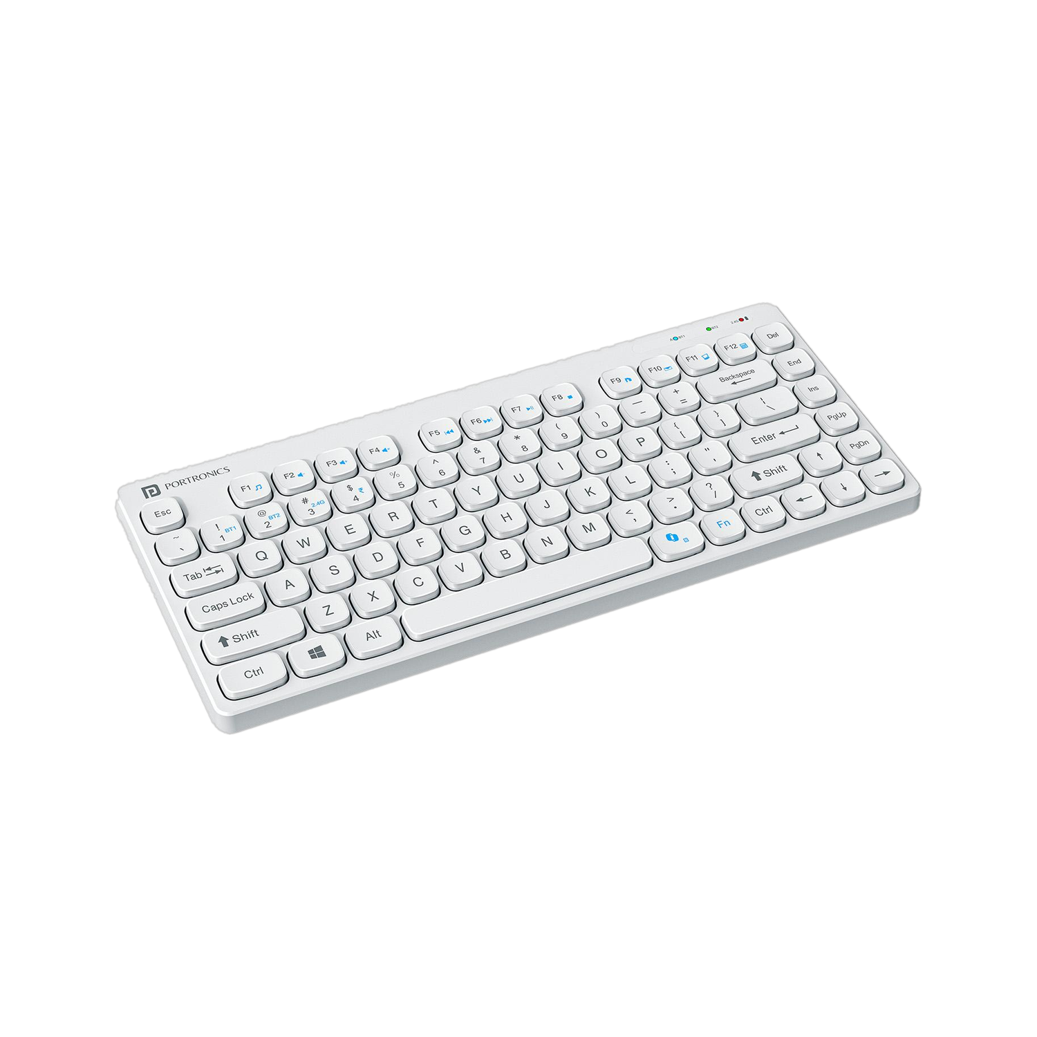 Portronics POR 3102 Bluetooth, Wireless Handheld Laptop Keyboard Compatible with Desktop, Laptop, Tablet, iPad, Mac with Multi-Device Bluetooth, 12-inch Tablet & Smartphone Slot