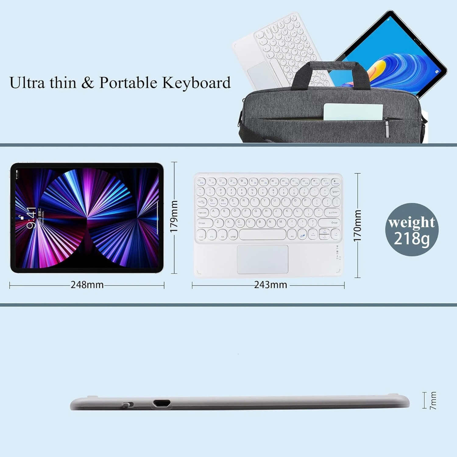 Image of Nexelix FN6030 Bluetooth Laptop-size Laptop Keyboard Compatible with Desktop, iPad, Laptop, Mac, Tablet