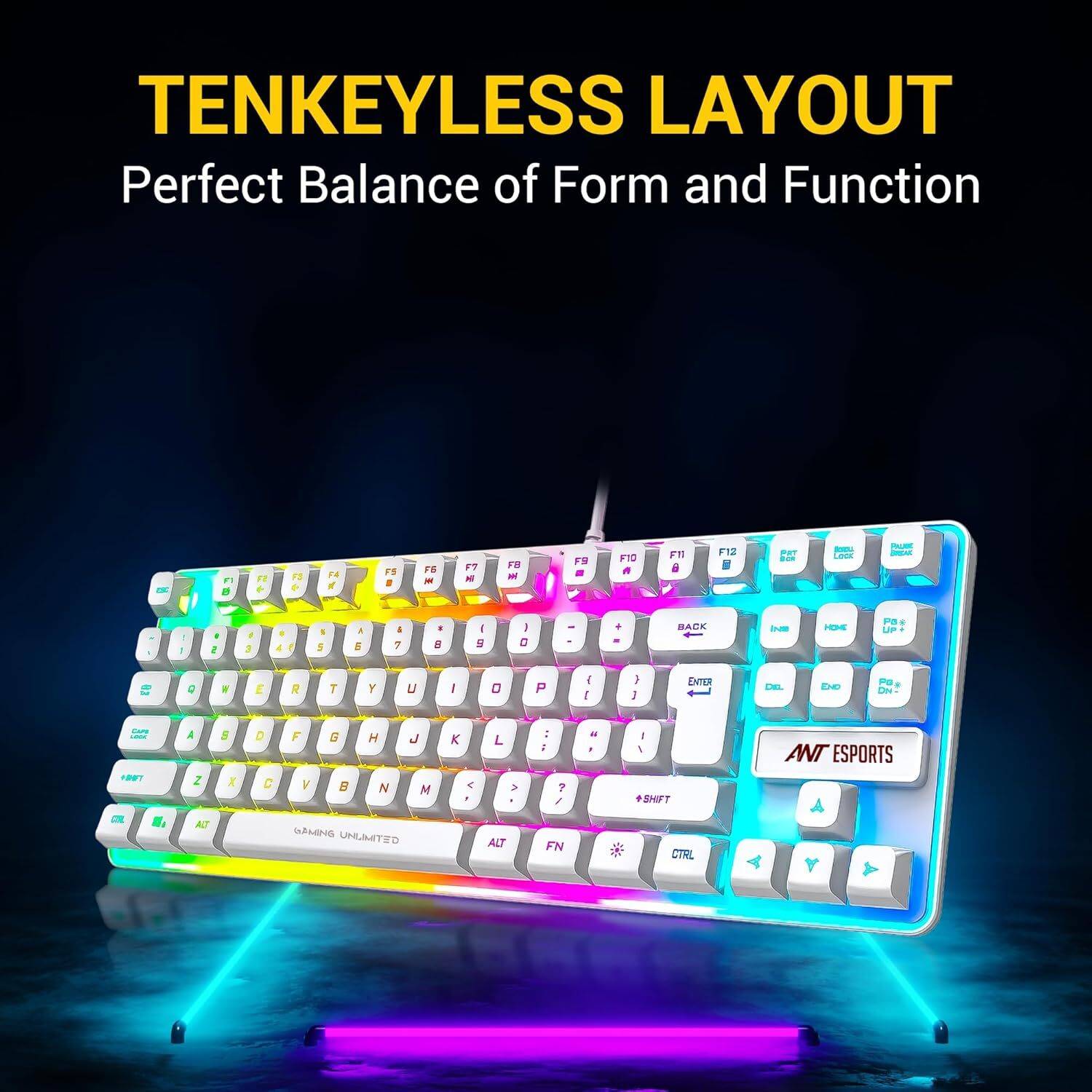 Ant Esports MK700 V2 TKL White Gaming Keyboard - Image 4