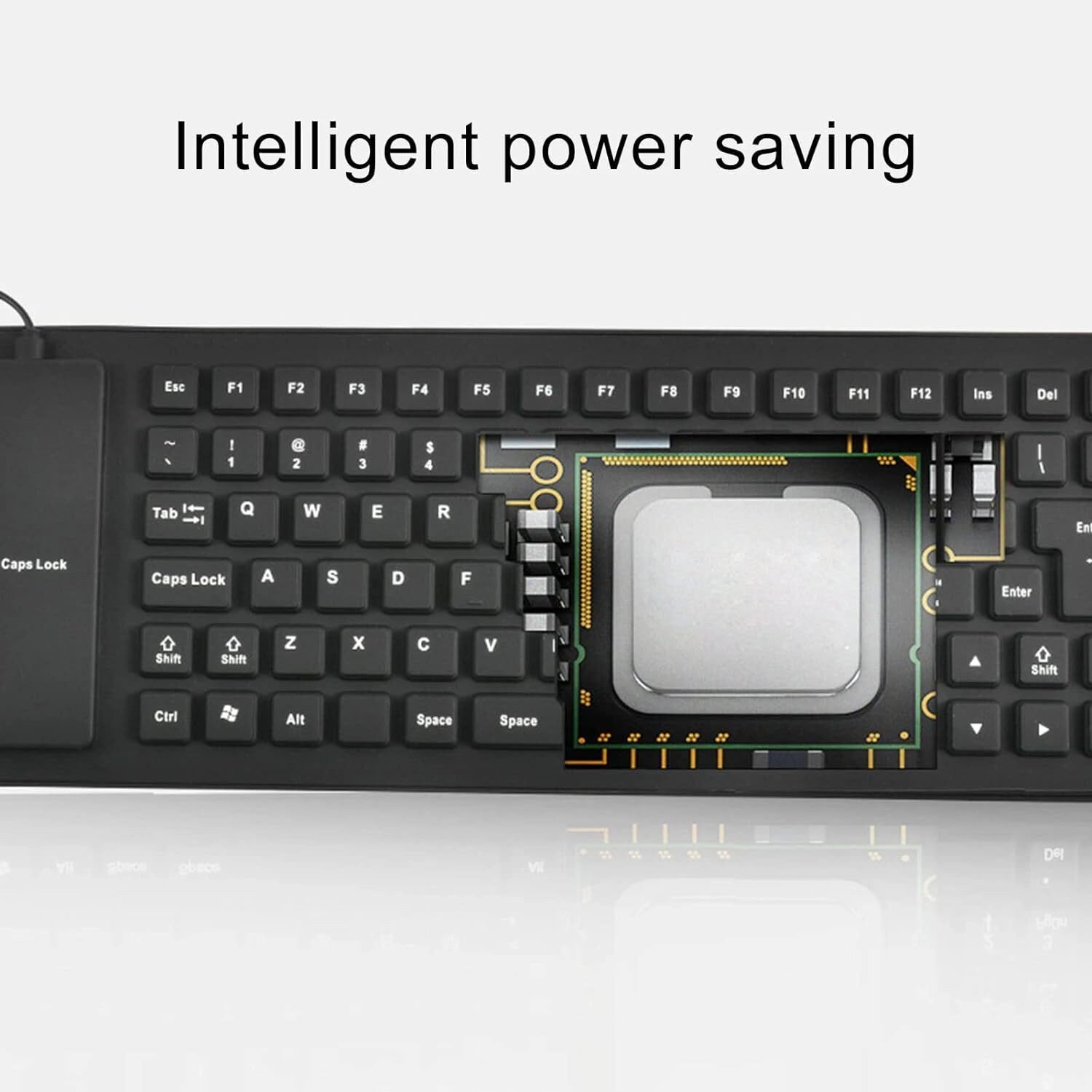 Image of BLAPOXE Foldable Silicone Wired Silent Keyboard, 85-Key Portable Soft Rubber Keyboard Wired USB, Wireless Handheld Laptop Keyboard Compatible with Desktop, Laptop, Mac