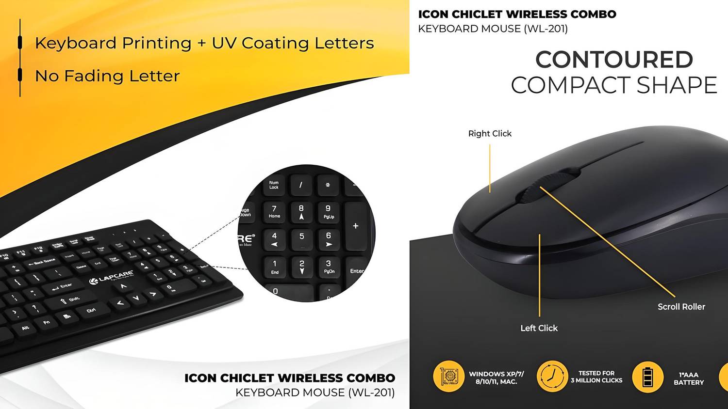 LAPCARE ICON Chiclet Combo WL-201 Wireless Standard Laptop