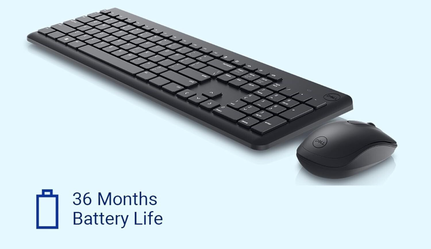 Image of DELL KM3322W Keyboard & Mouse Combo, Anti-fade & Spill-resistant Keys 001 Wireless Standard Laptop Keyboard Compatible with Laptop, Mac