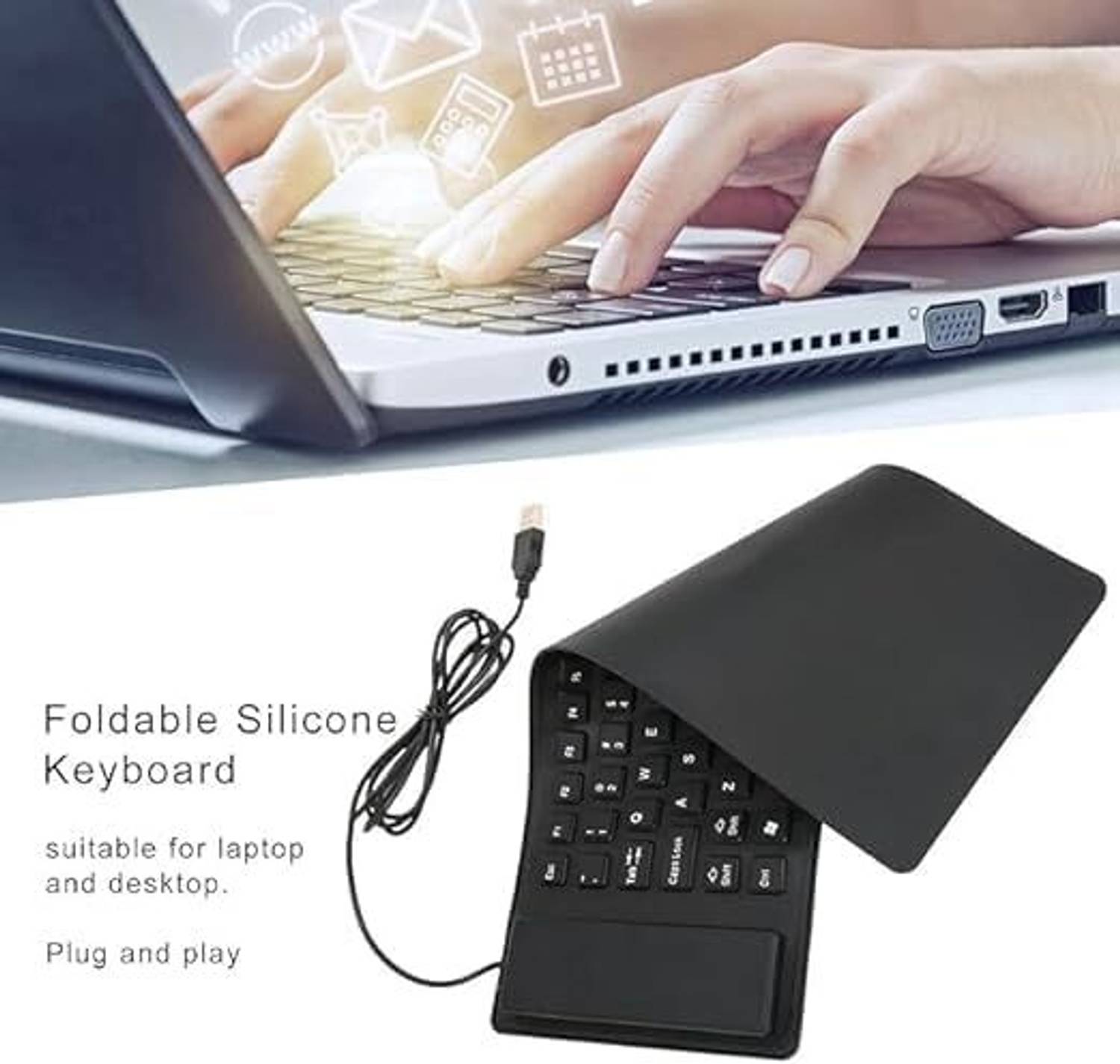 HNG USB-KB-FLEX01 Wired USB Keyboard - Image 3