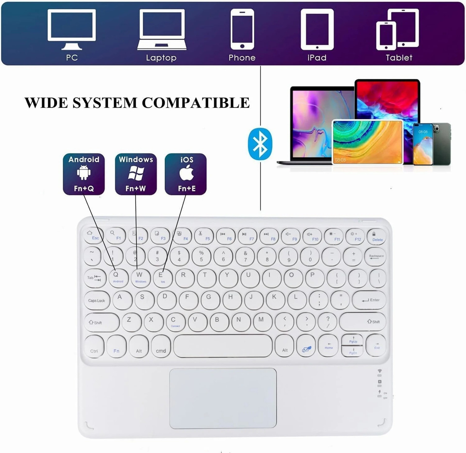 Image of Nexelix FN6030 Bluetooth Laptop-size Laptop Keyboard Compatible with Desktop, iPad, Laptop, Mac, Tablet