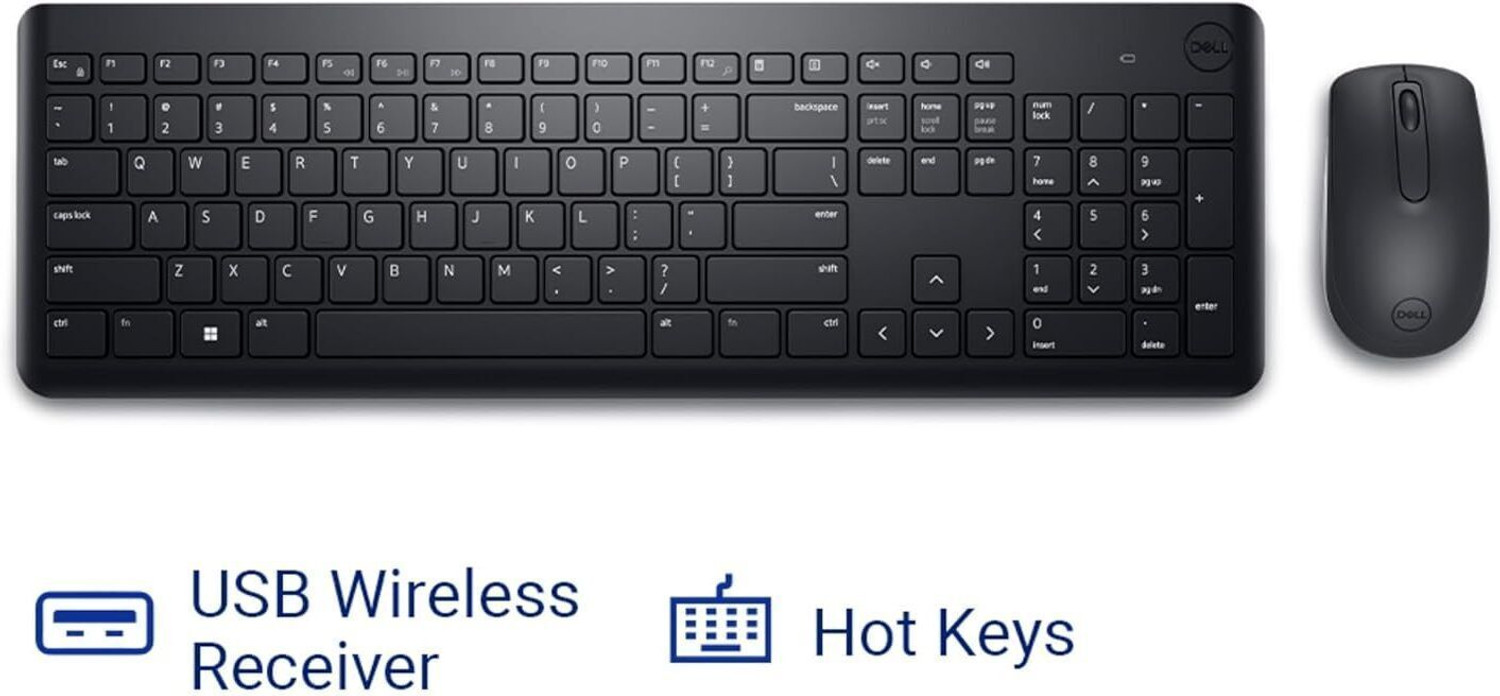 Image of DELL KM3322W Keyboard & Mouse Combo, Anti-fade & Spill-resistant Keys 001 Wireless Standard Laptop Keyboard Compatible with Laptop, Mac