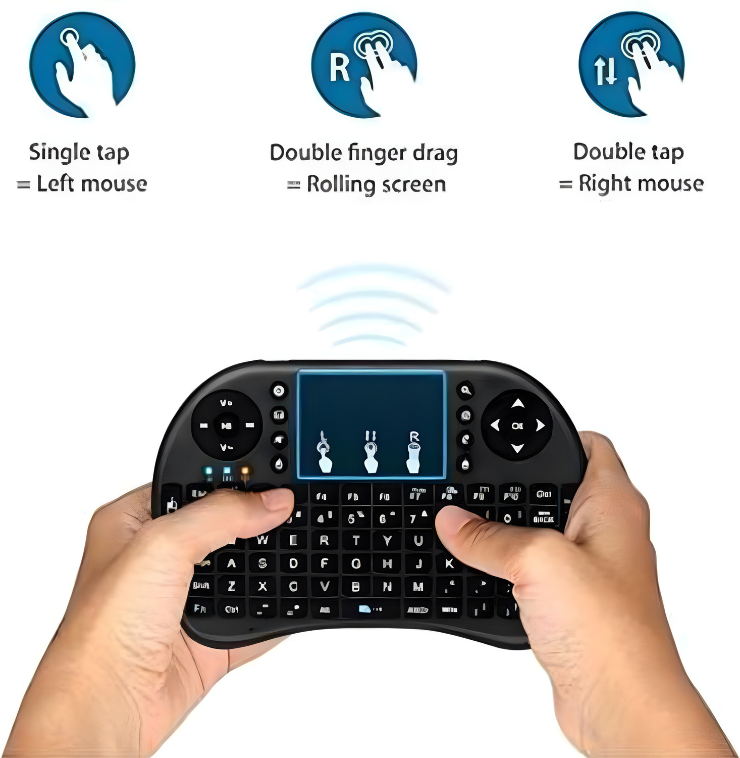Image of Clairbell Bluetooth (Wireless Keyboard) USB Rechargeable Keyboard With Pocket Size H493 Wireless Thumb-size Laptop Keyboard Compatible with Tablet
