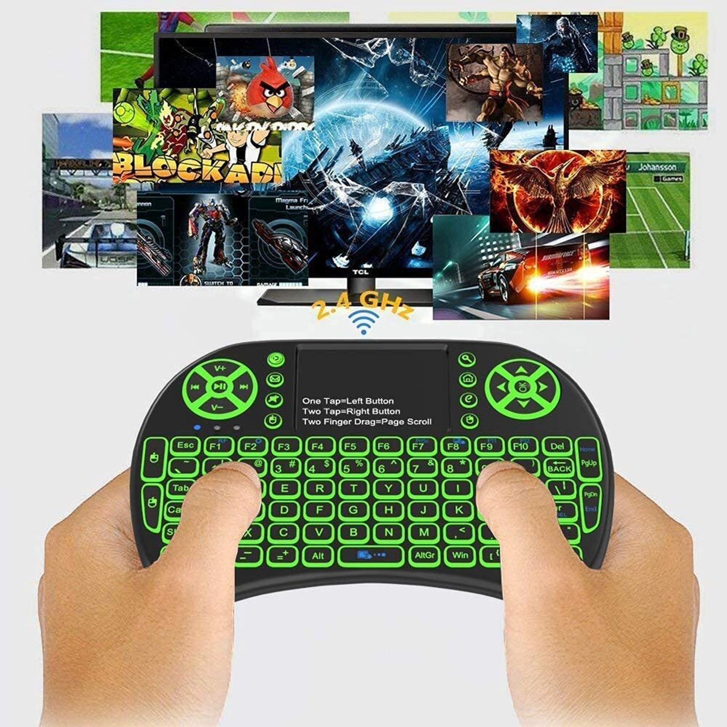 Image of coolcold Mini Bluetooth Keyboard with Touchpad | Wireless 2.4G & Backlit Bluetooth, Wireless Handheld Laptop Keyboard Compatible with iPad, Desktop, Laptop, Mac, Tablet