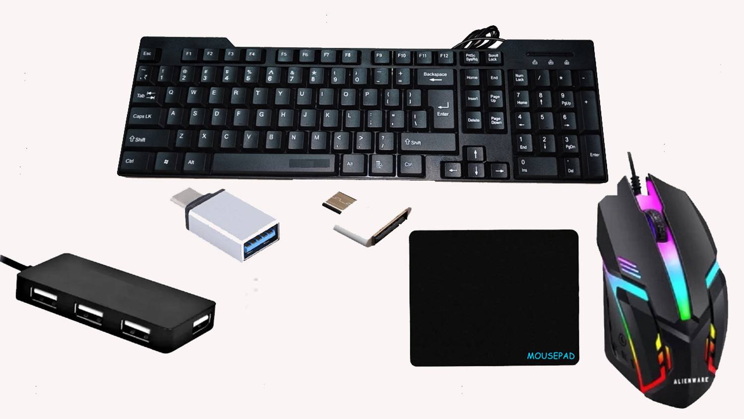 RSG PRODOT 5D COMBO - KEYBOARD,RGB MOUSE,USB HUB ,MOUSEPAD,HDMI,T