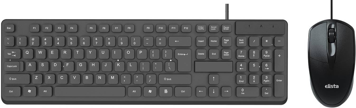 Elista Wired Keyboard and Mouse Combo (ELS WK-714) Wired USB Standard Laptop Keyboard Compatible with Desktop, Laptop, Mac