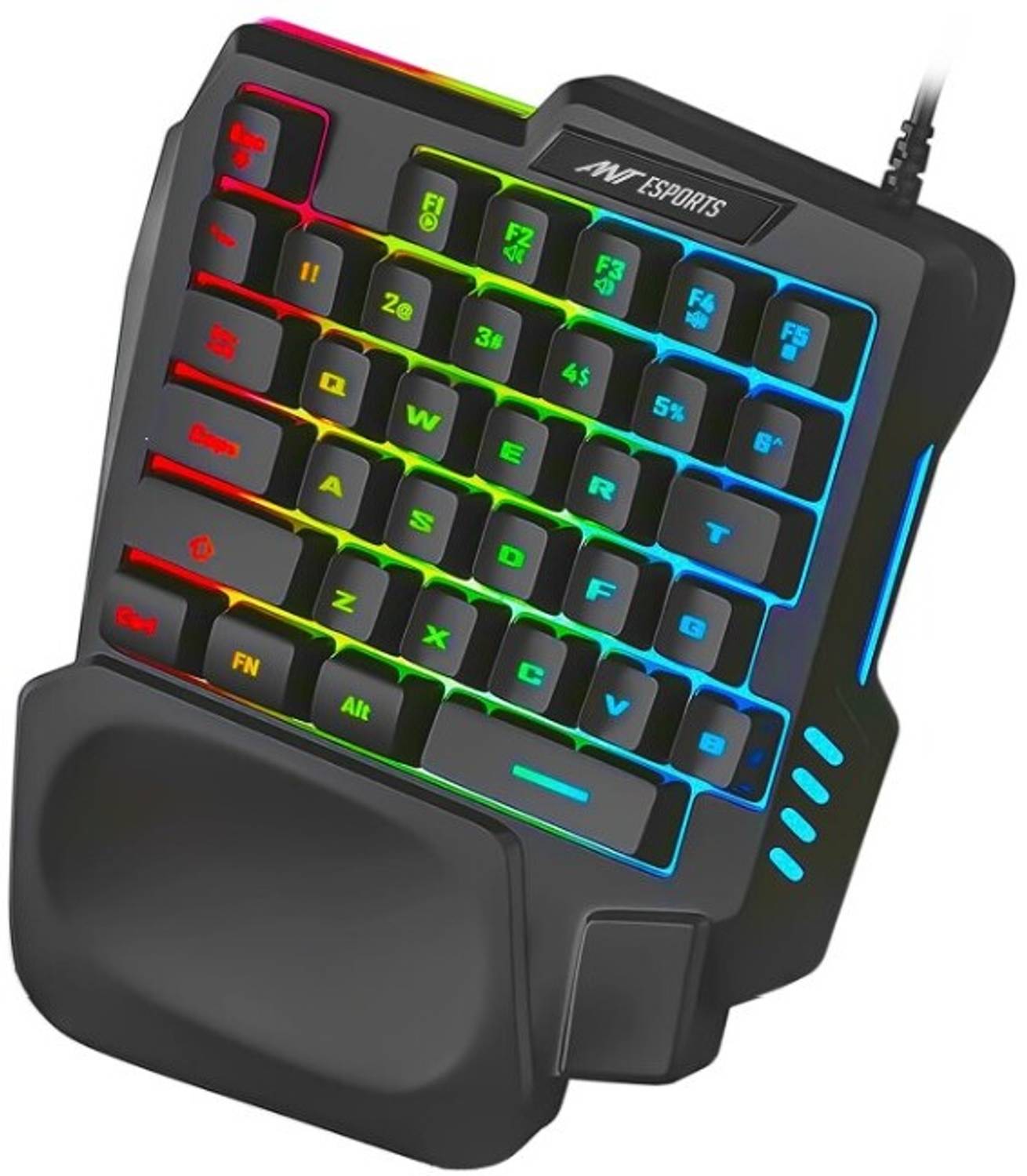 Ant Esports MK1001 One Handed RGB Backlit 35 Keys Gaming Wired US