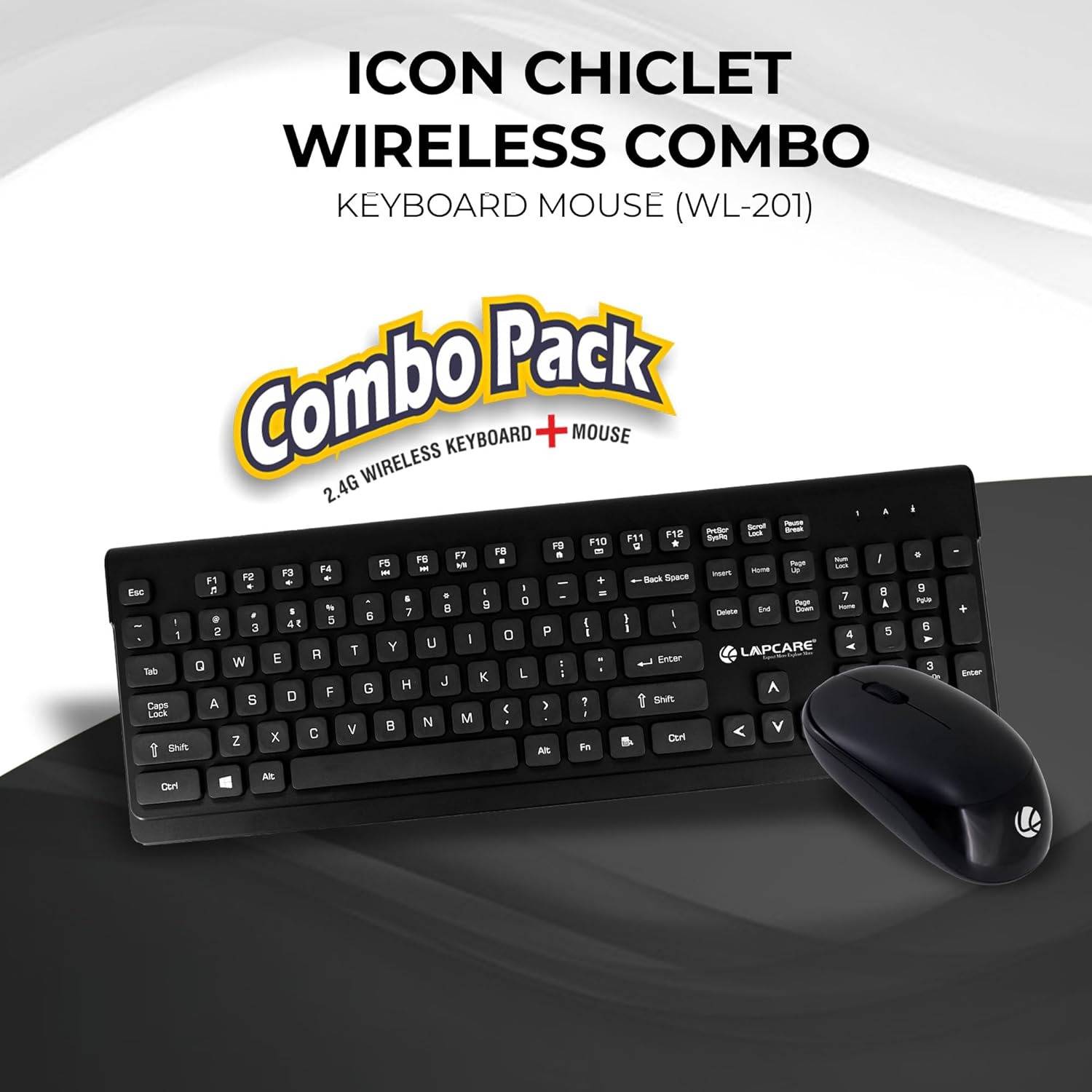 LAPCARE ICON Chiclet Combo WL-201 Wireless Standard Laptop Keyboa