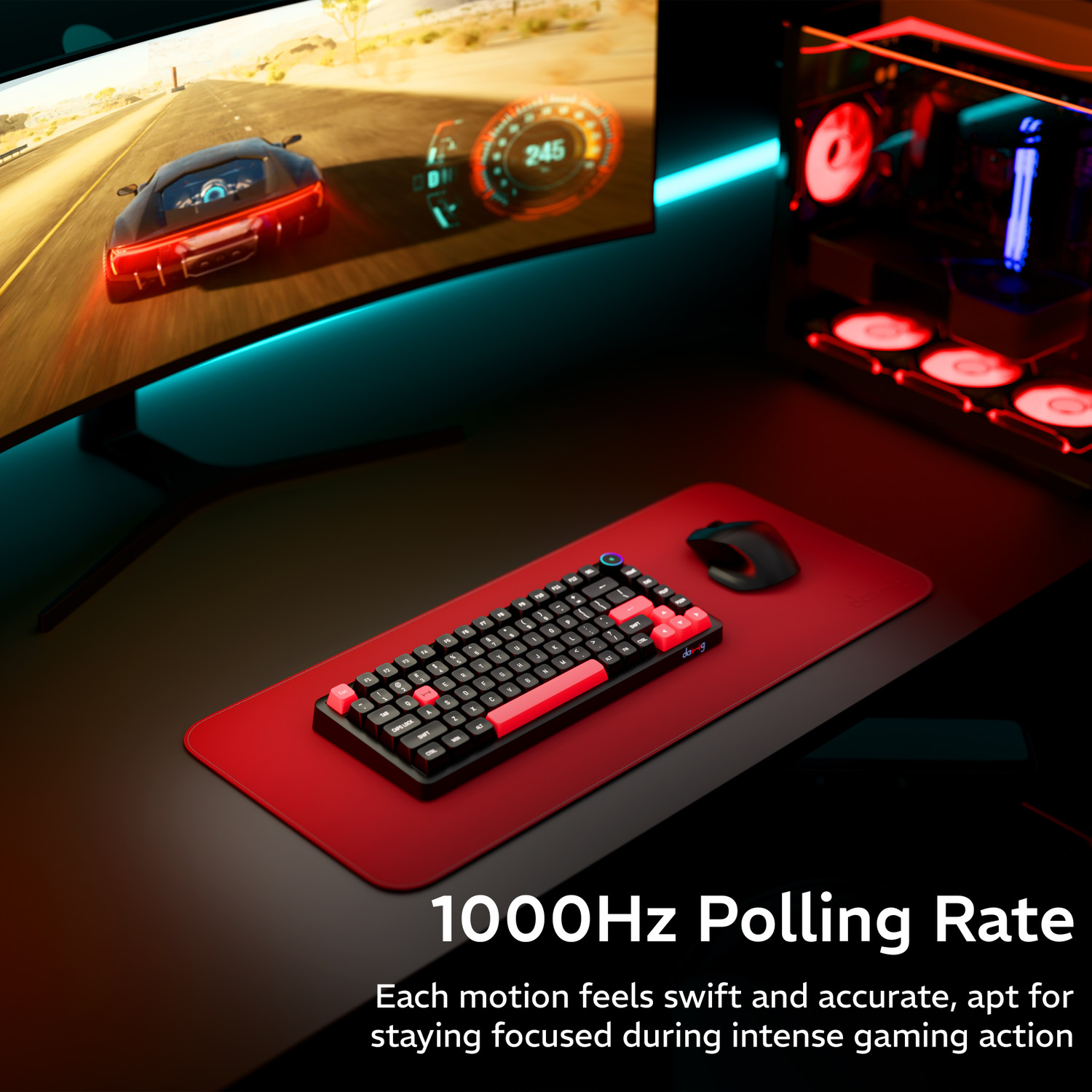 Image of daWg Highkey 718 Wired USB Standard Gaming Keyboard Compatible with Desktop, Laptop
