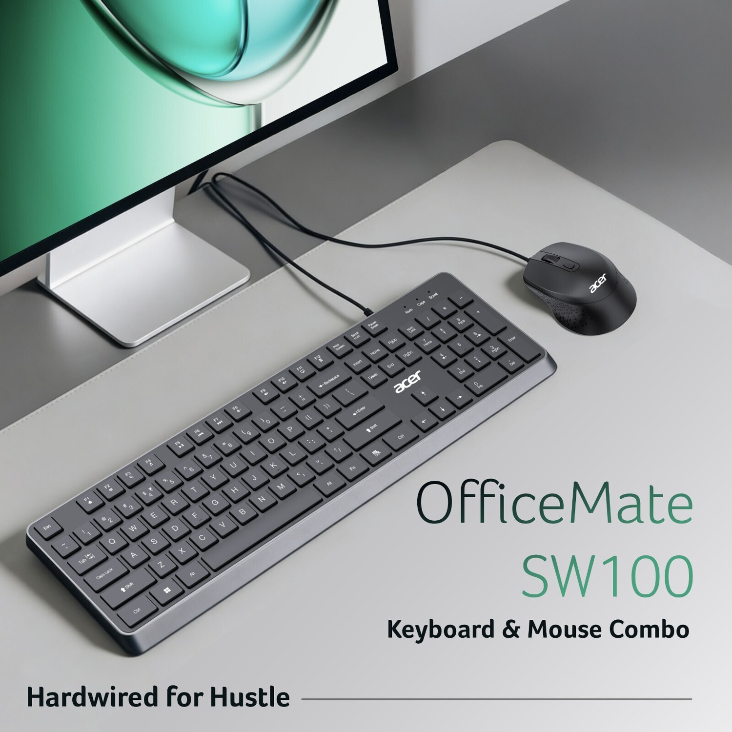 Image of Acer OfficeMate SW100 Wired USB Standard Laptop Keyboard Compatible with Laptop, Desktop