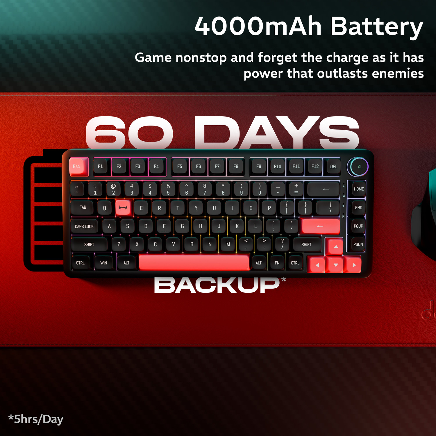 Image of daWg Highkey 718 Wired USB Standard Gaming Keyboard Compatible with Desktop, Laptop