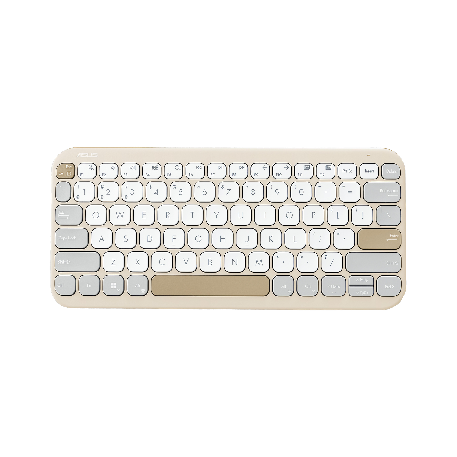 ASUS Marshmallow KW100 Bluetooth Laptop-size Laptop Keyboard Compatible with Desktop, Laptop, Mac Supports Up to 3 Devices, 1.6Mm Key Travel, Scissor Keys, Compact & Lightweight