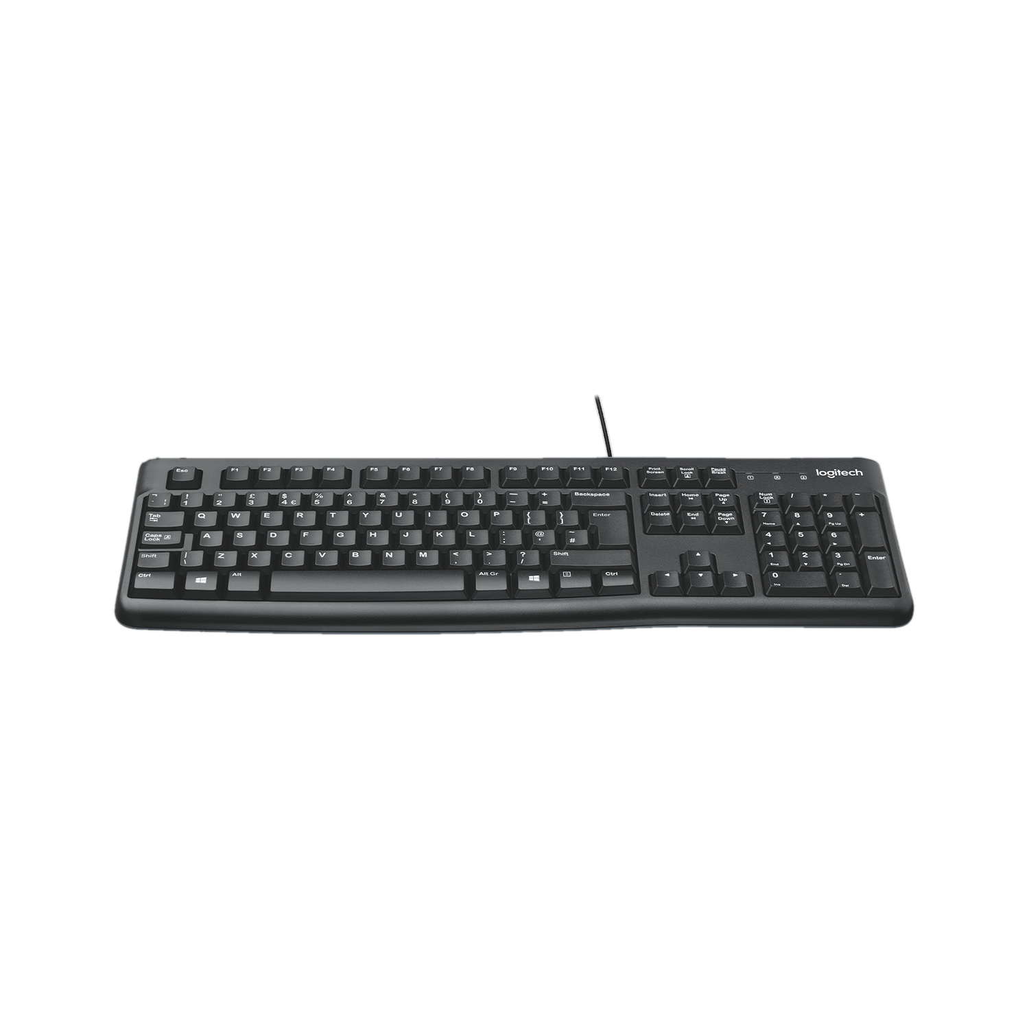 Logitech K120 / Full-Size, Spill-Resistant, Curved Space Bar Wired USB Standard Desktop Keyboard Compatible with Desktop, Laptop, Mac for Windows, USB Plug-and-Play, Full-Size, Spill-Resistant, Curved Space Bar