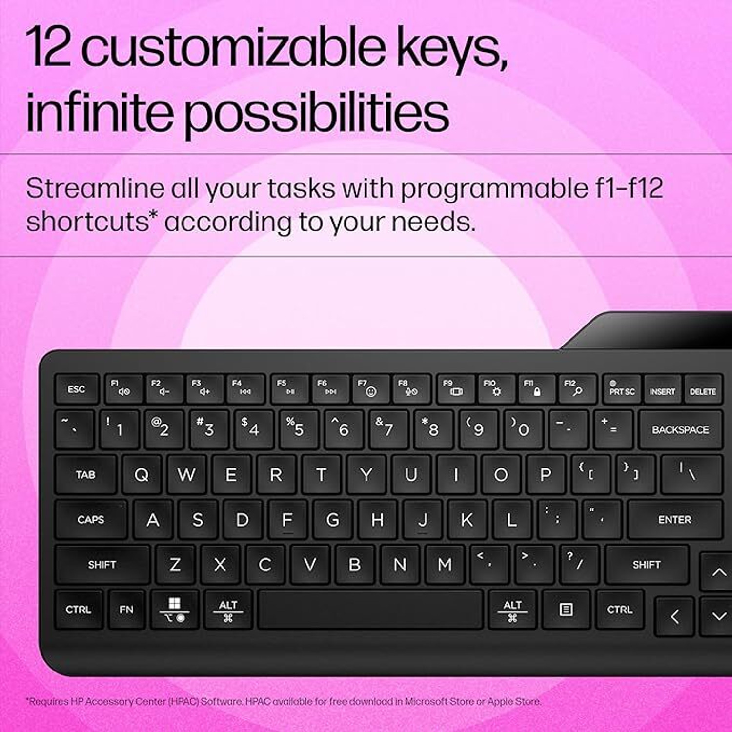 Image of HP 460 Wireless Standard Multi-device Keyboard Compatible with Desktop, Laptop, Mac