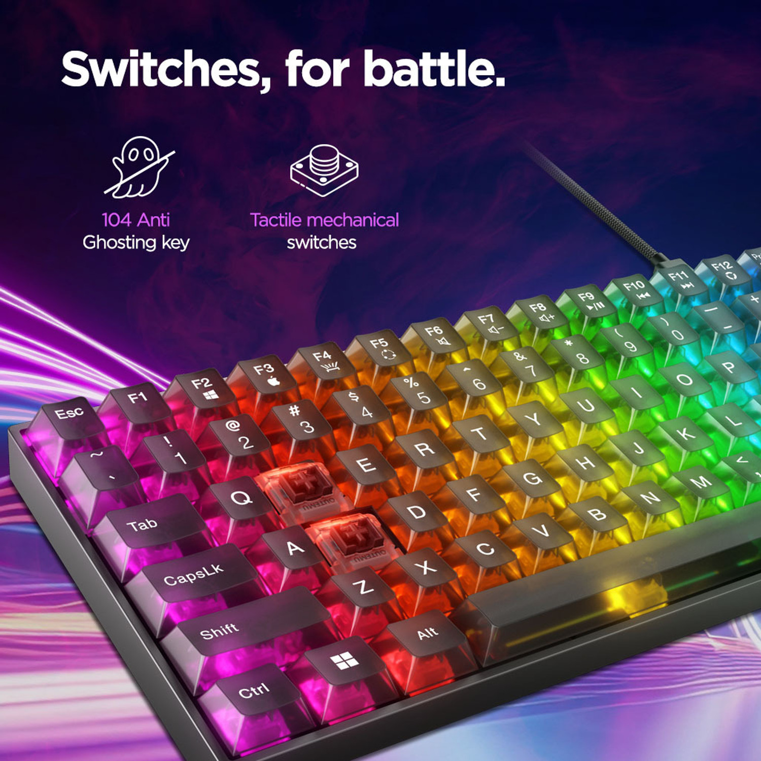 Image of Lenovo K510 Wired USB Standard Gaming Keyboard Compatible with Desktop, Laptop, Mac