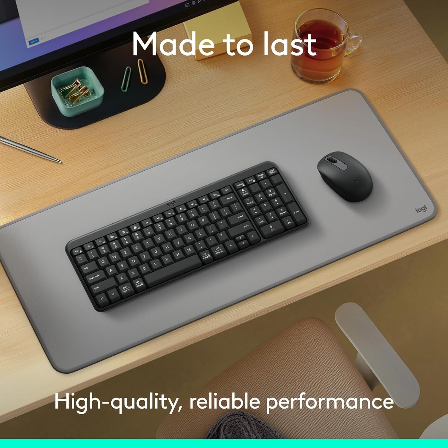 Image of Logitech MK250 Compact Bluetooth Wireless Combo Bluetooth Standard Laptop Keyboard Compatible with Mac, iPad, Laptop, Desktop