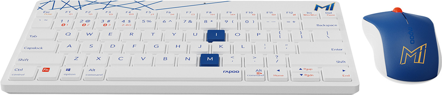 Image of RAPOO 8000M MI White Bluetooth Tenkeyless Multi-device Keyboard Compatible with Desktop, Laptop, Mac
