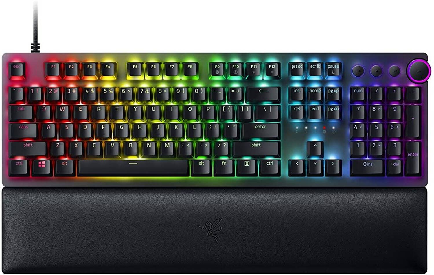 RAZER HUNTSMAN V2 OPTICAL GAMING KEYBOARD CLICKY PURPLE SWITCH RZ03-03930300-R3M1