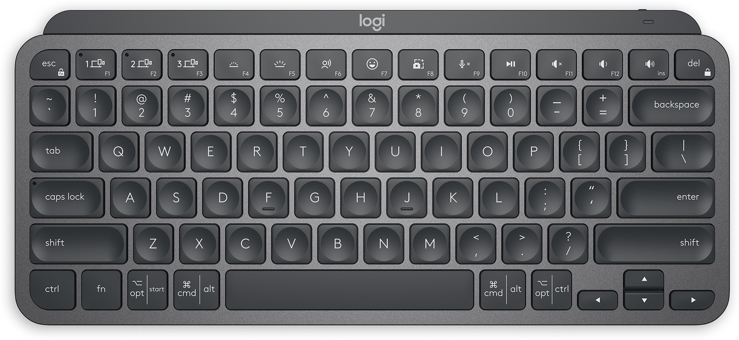 Image of Logitech MX Keys Mini, Compact, Bluetooth, Backlit, USB-C, Metal Build Wireless Standard Multi-device Keyboard Compatible with Desktop, Laptop, Mac Mx Keys Mini