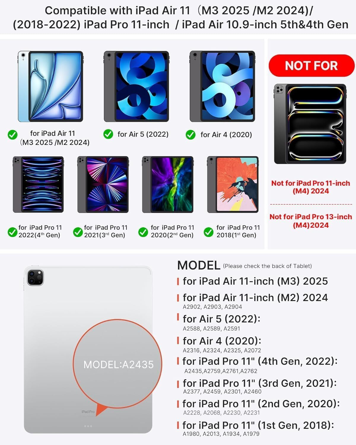 Image of Typecase Folio Duo for iPad Air 11 (M4 /M3 /M2),Air 5th /4th & Pro 11(4th /3rd /2nd /1st) Bluetooth Standard Tablet Keyboard Compatible with iPad
