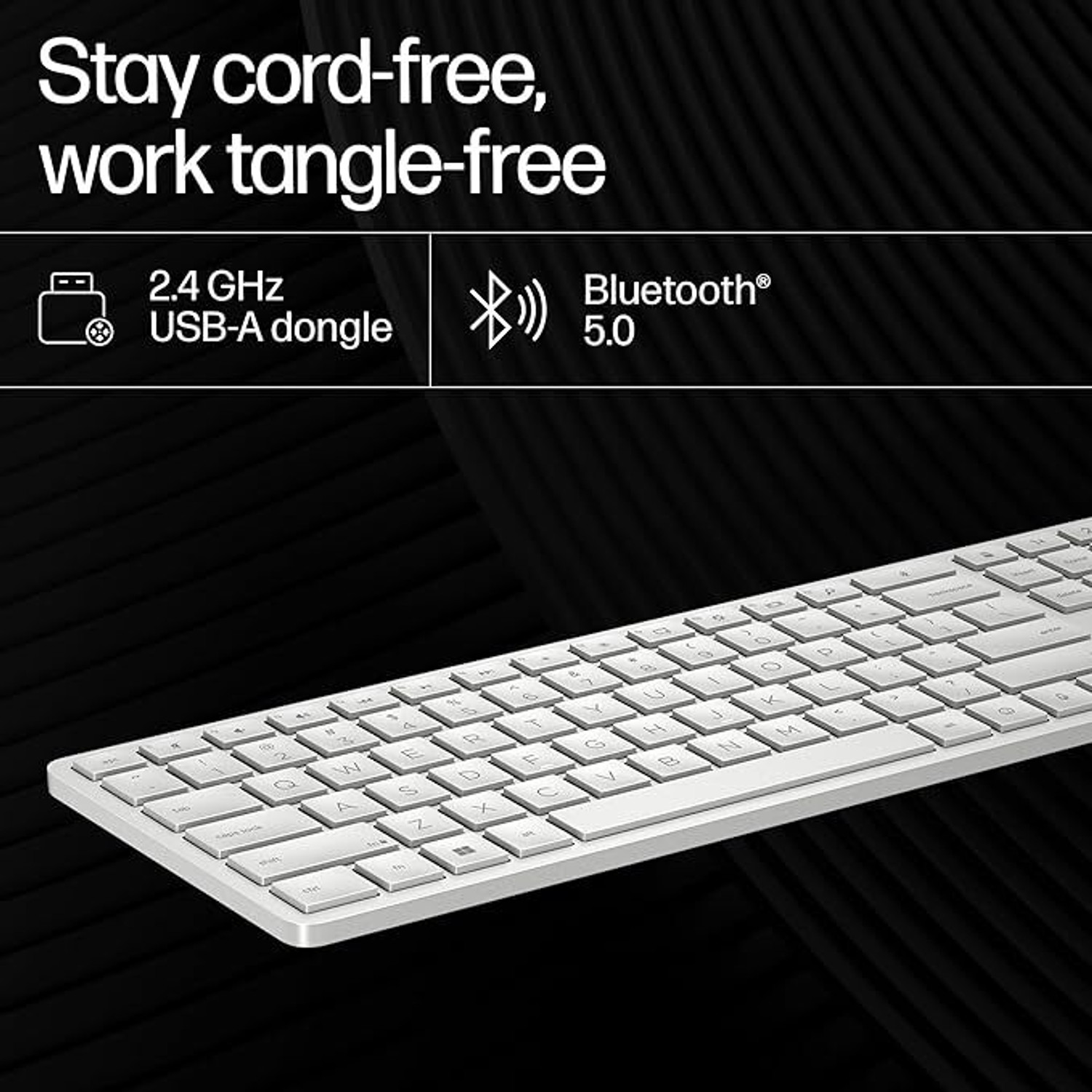 Image of HP 970 Programmable Wireless Standard Desktop Keyboard Compatible with Desktop, Laptop, Mac