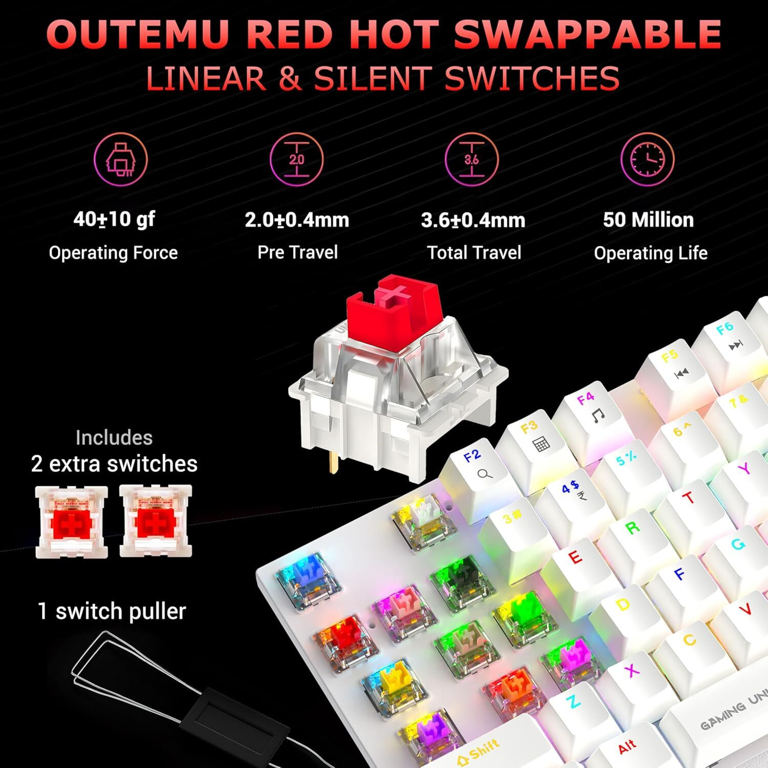 Image of Ant Esports MK4100 Wired USB Standard Gaming Keyboard Compatible with Desktop, Laptop