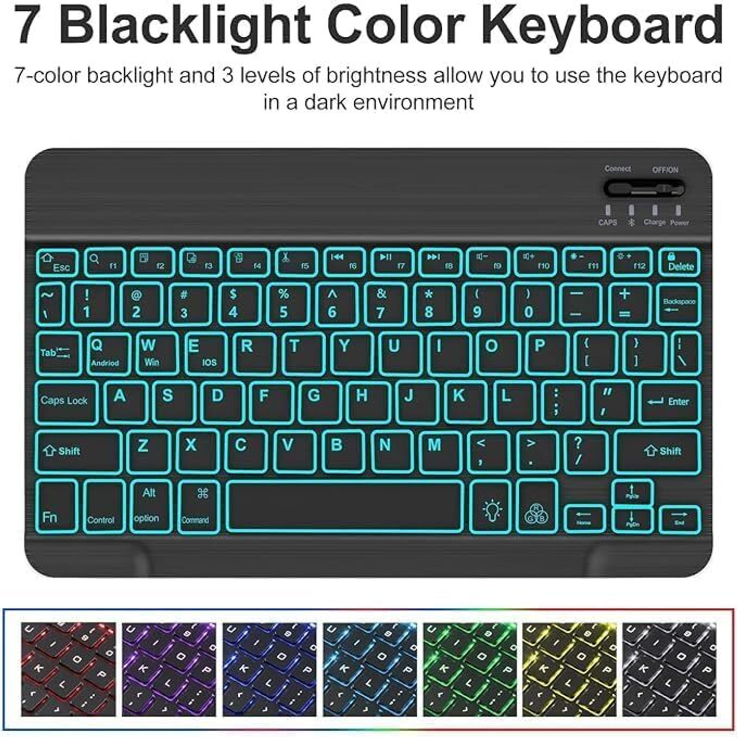 Image of Proelite Keyboard case for OnePlus Pad Lite 11 inch, Built-in 7-Colors Backlit Bluetooth Standard Tablet Keyboard Compatible with Tablet