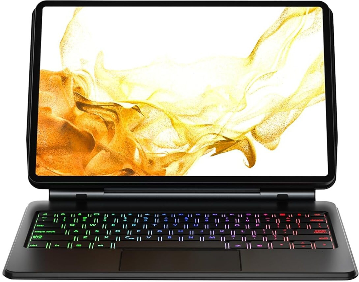 Image of Proelite Apple iPad 10th Gen, TouchPad Floating Cantilever Design with Colourful Backlit Bluetooth Standard Tablet Keyboard Compatible with Desktop, Laptop, Mac FloatingKeyboardiPad10th10.9Grey