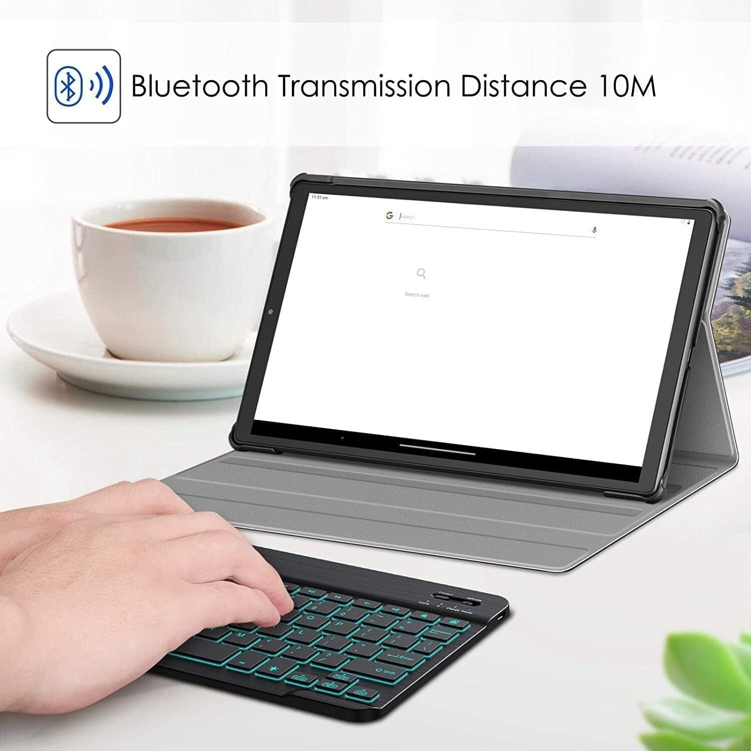 Image of Proelite Keyboard case for OnePlus Pad Lite 11 inch, Built-in 7-Colors Backlit Bluetooth Standard Tablet Keyboard Compatible with Tablet