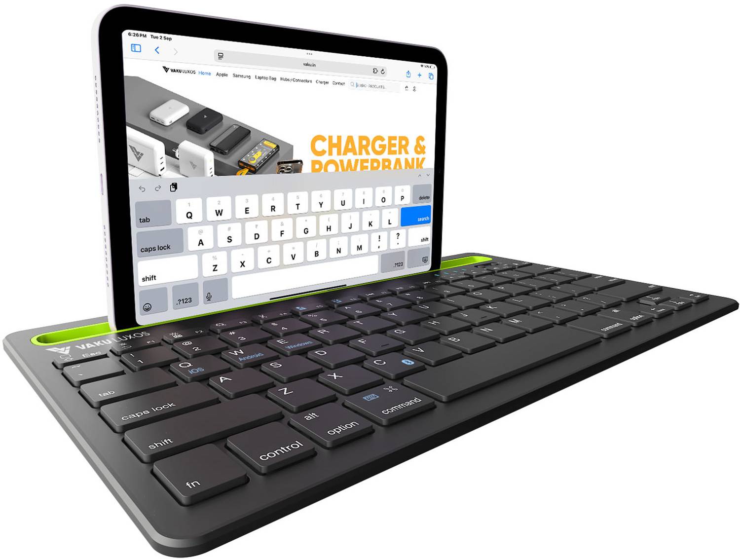 Vaku Luxos Keyflow 3.0 Rechargeable Bluetooth Keyboard with Multi