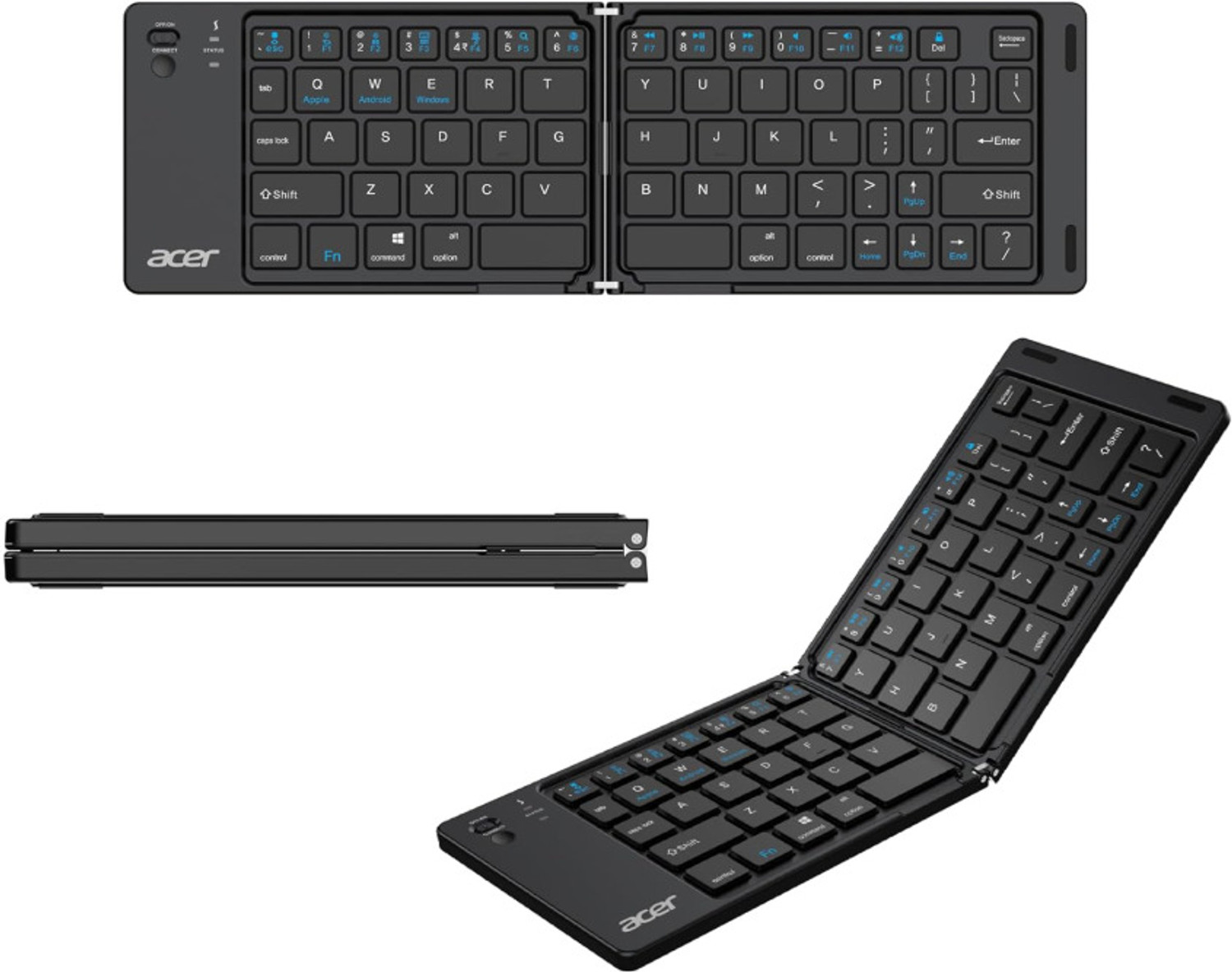 Image of Acer MiniFold Foldable Bluetooth Keyboard Bluetooth Laptop-size Tablet Keyboard Compatible with Laptop, Desktop, Tablet