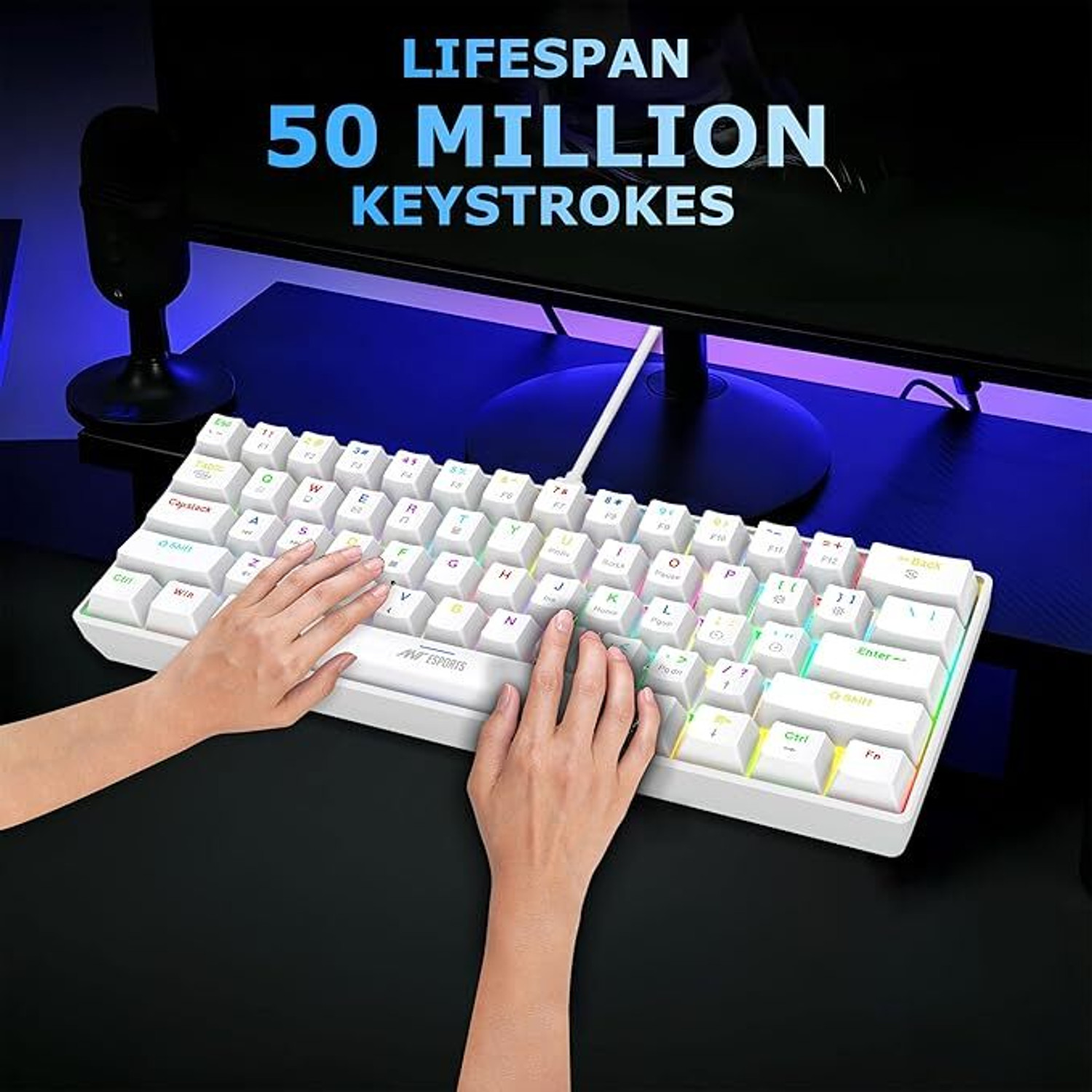 Image of Ant Esports MK1300 V2 Wired USB Standard Gaming Keyboard Compatible with Desktop, Laptop, Tablet, Mac