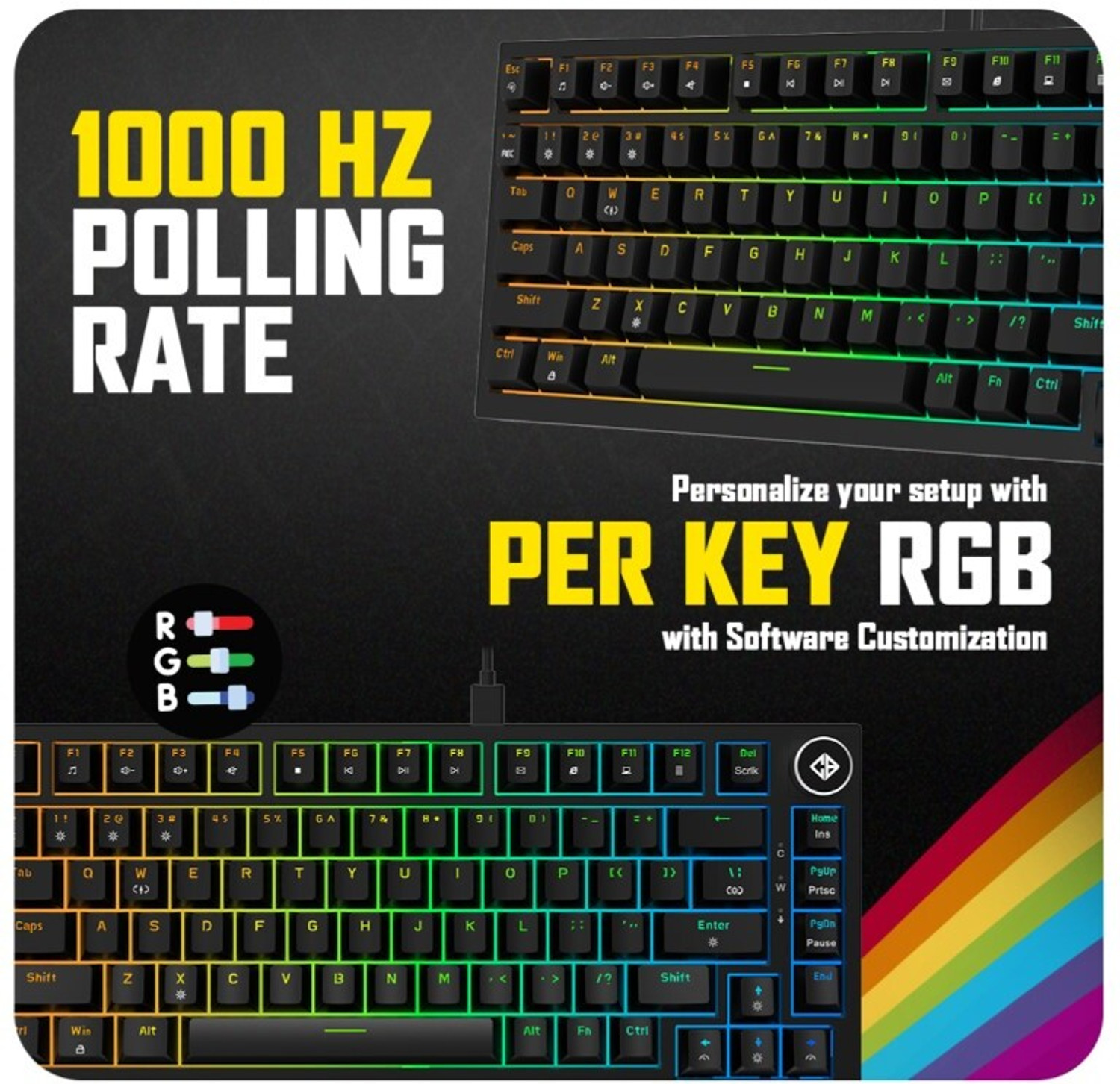 Image of Cosmic Byte CB-GK-43 Phantom Wired USB Tenkeyless Gaming Keyboard Compatible with Desktop