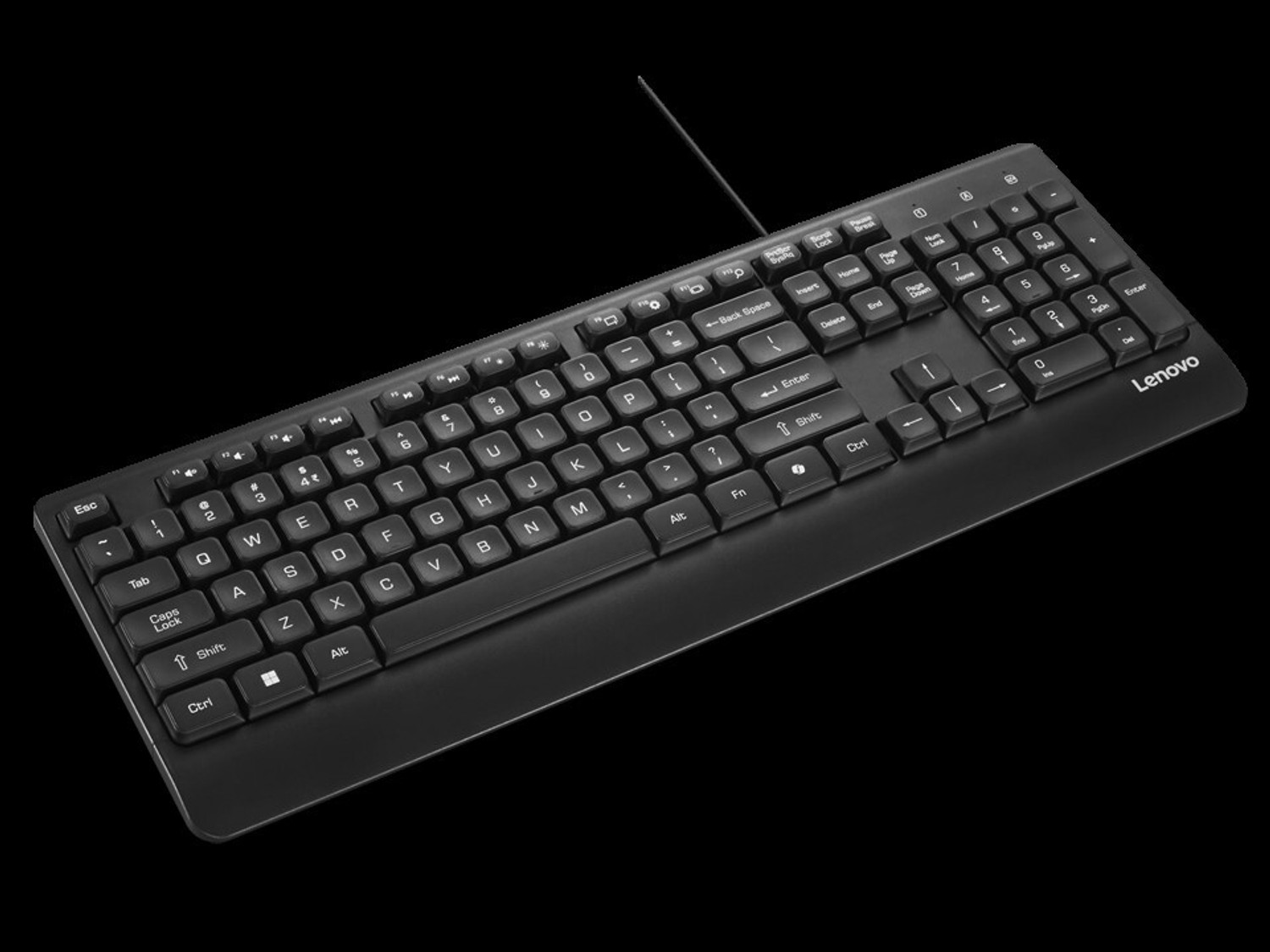 Image of Lenovo 110 USB-A Wired Keyboard Wired USB Standard Desktop Keyboard Compatible with Desktop