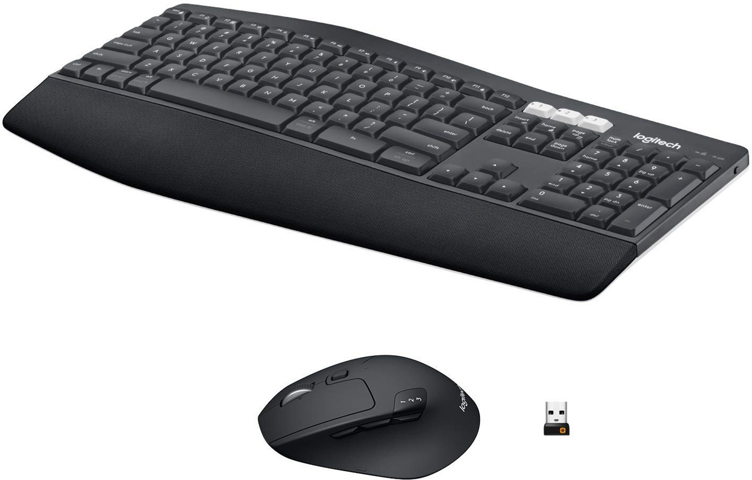 Image of Logitech MK850 Multi-Device Wireless Keyboard and Mouse Set, 2.4GHz Wireless & Bluetooth Bluetooth, Smart Connector, Wireless Handheld Laptop Keyboard Compatible with Desktop, Laptop, Mac Curved Keyframe , 12 Programmable Keys, 3-Year Battery Life, PC /Mac