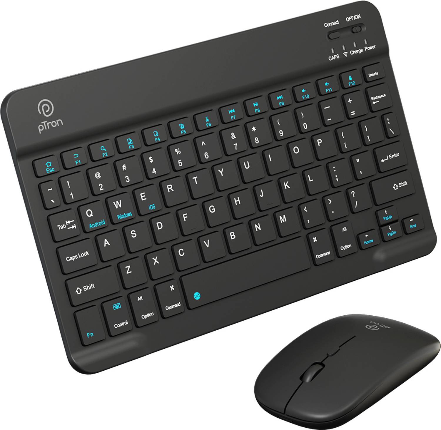pTron Keyvo KW4 Bluetooth Laptop-size Multi-device Keyboard Compa