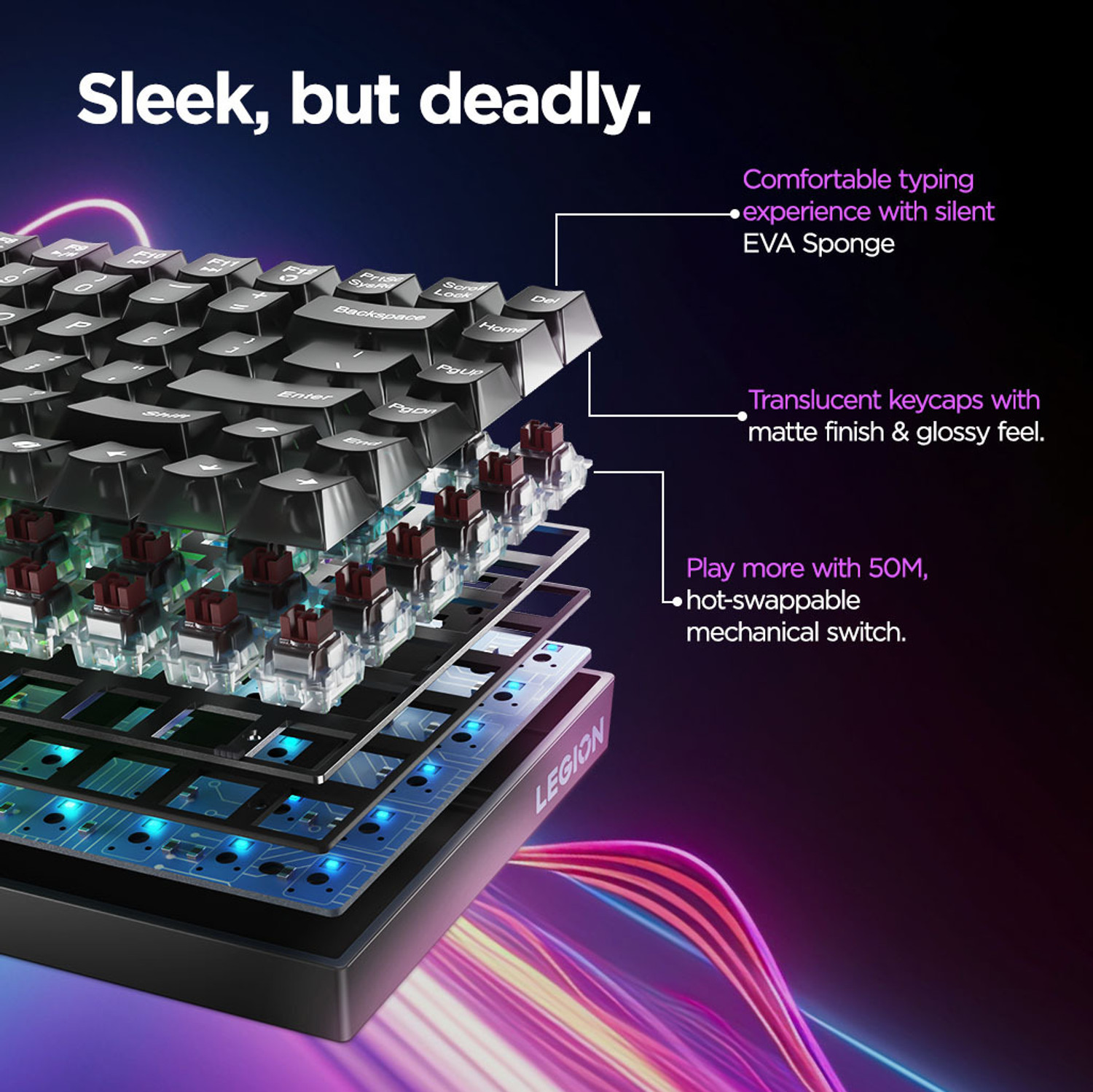 Image of Lenovo K510 Wired USB Standard Gaming Keyboard Compatible with Desktop, Laptop, Mac