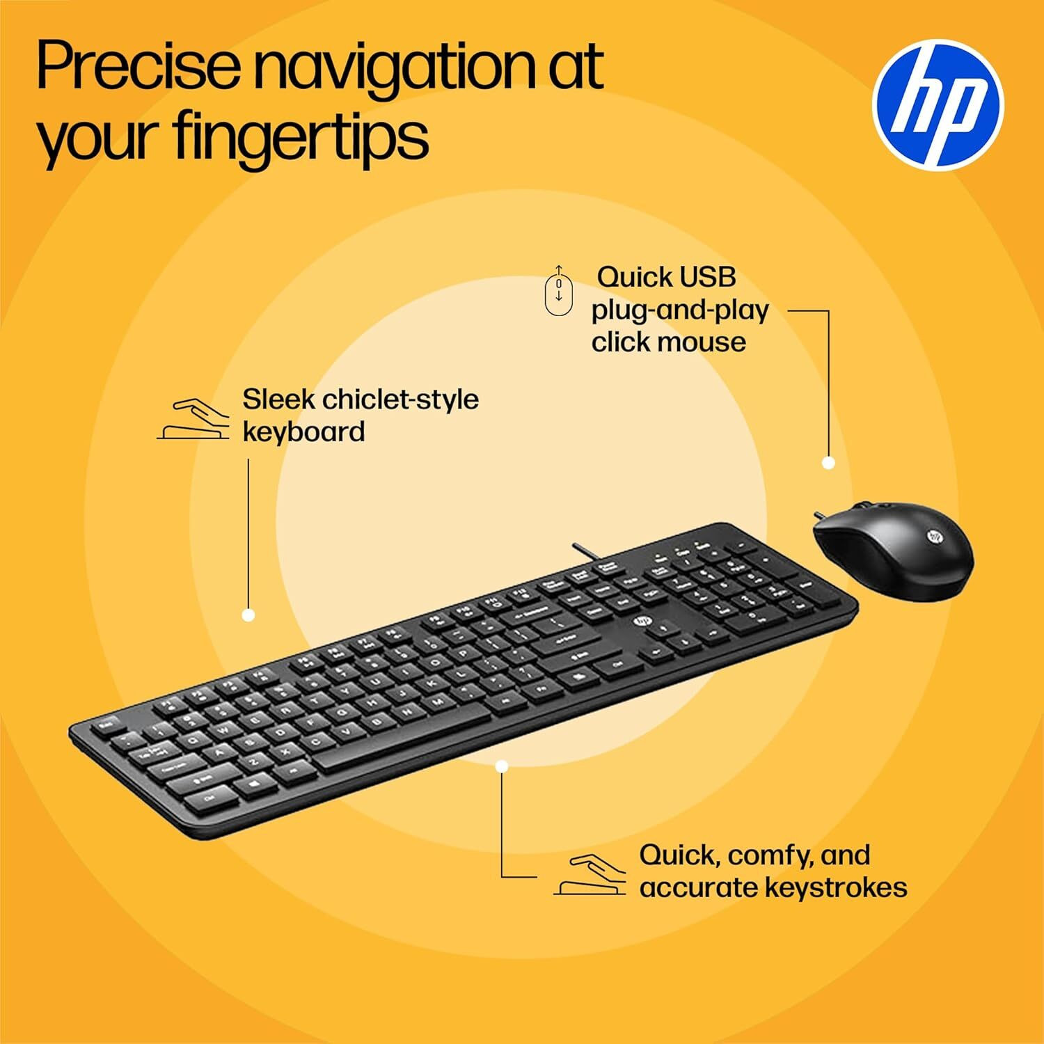Image of HP KM190 Wired USB Standard Gaming Keyboard Compatible with Desktop, Laptop