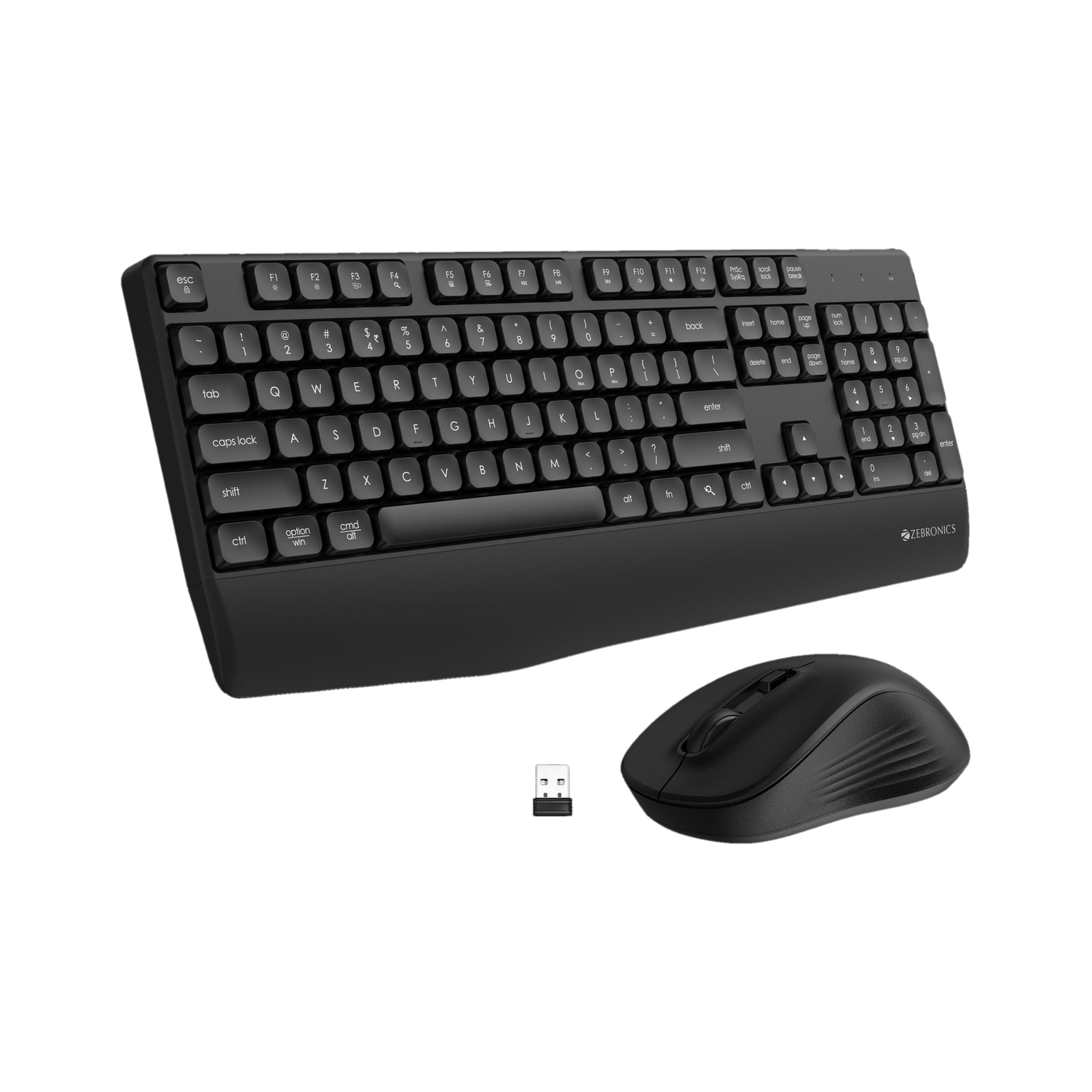 ZEBRONICS Companion 202 Wireless Standard Desktop Keyboard Compatible with Desktop, Laptop, Mac with 1600 DPI Optical Mouse, 104 Keys Layout, Dedicated Copilot AI Hotkey, 12 Dedicated Multimedia Hotkeys, Whisper-Quiet Keystrokes