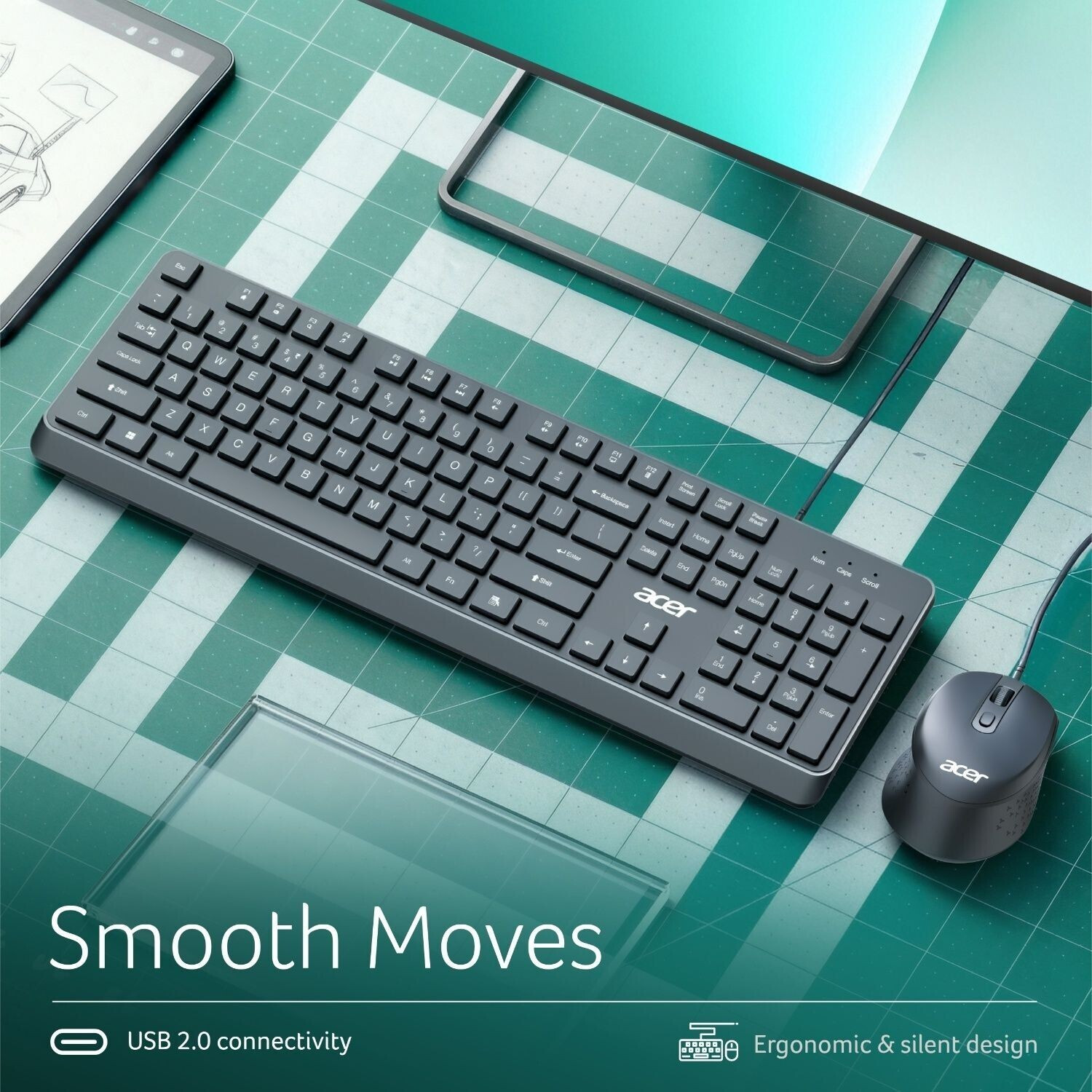 Image of Acer OfficeMate SW100 Wired USB Standard Laptop Keyboard Compatible with Laptop, Desktop