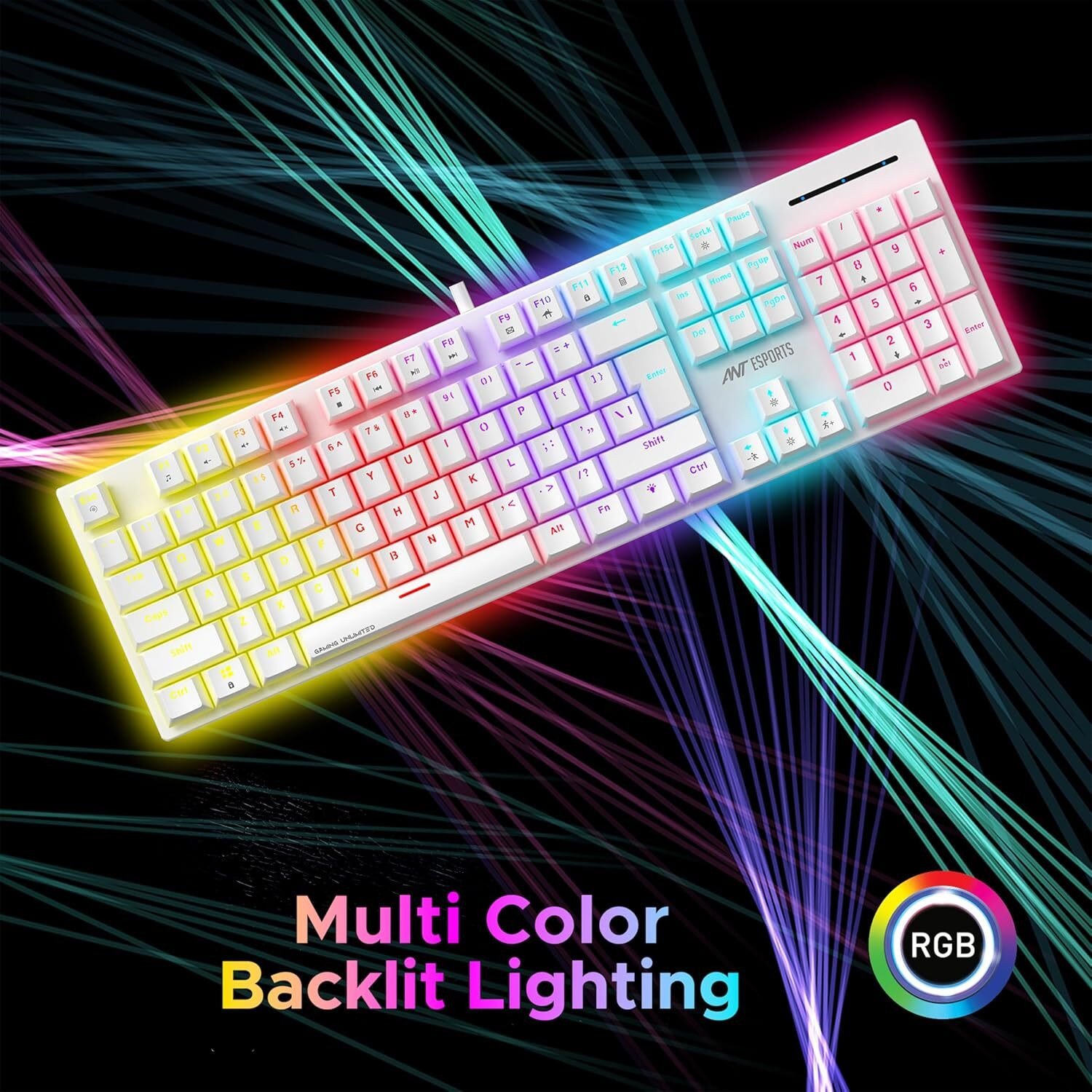Image of Ant Esports MK3400 PRO V3 Wired USB Standard Gaming Keyboard Compatible with Desktop, Mac Brown Switches