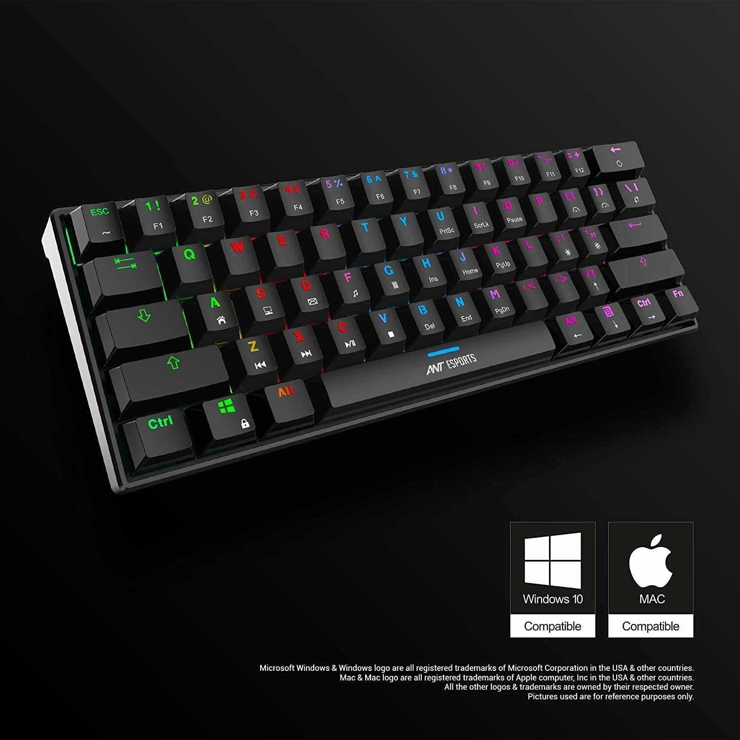 Image of Ant Esports MK1300 Mini Red Swiitch Wired USB Tenkeyless Gaming Keyboard Compatible with Desktop, Laptop, Mac Easy to Use,Plug and Play,Quick, Comfy Durable body