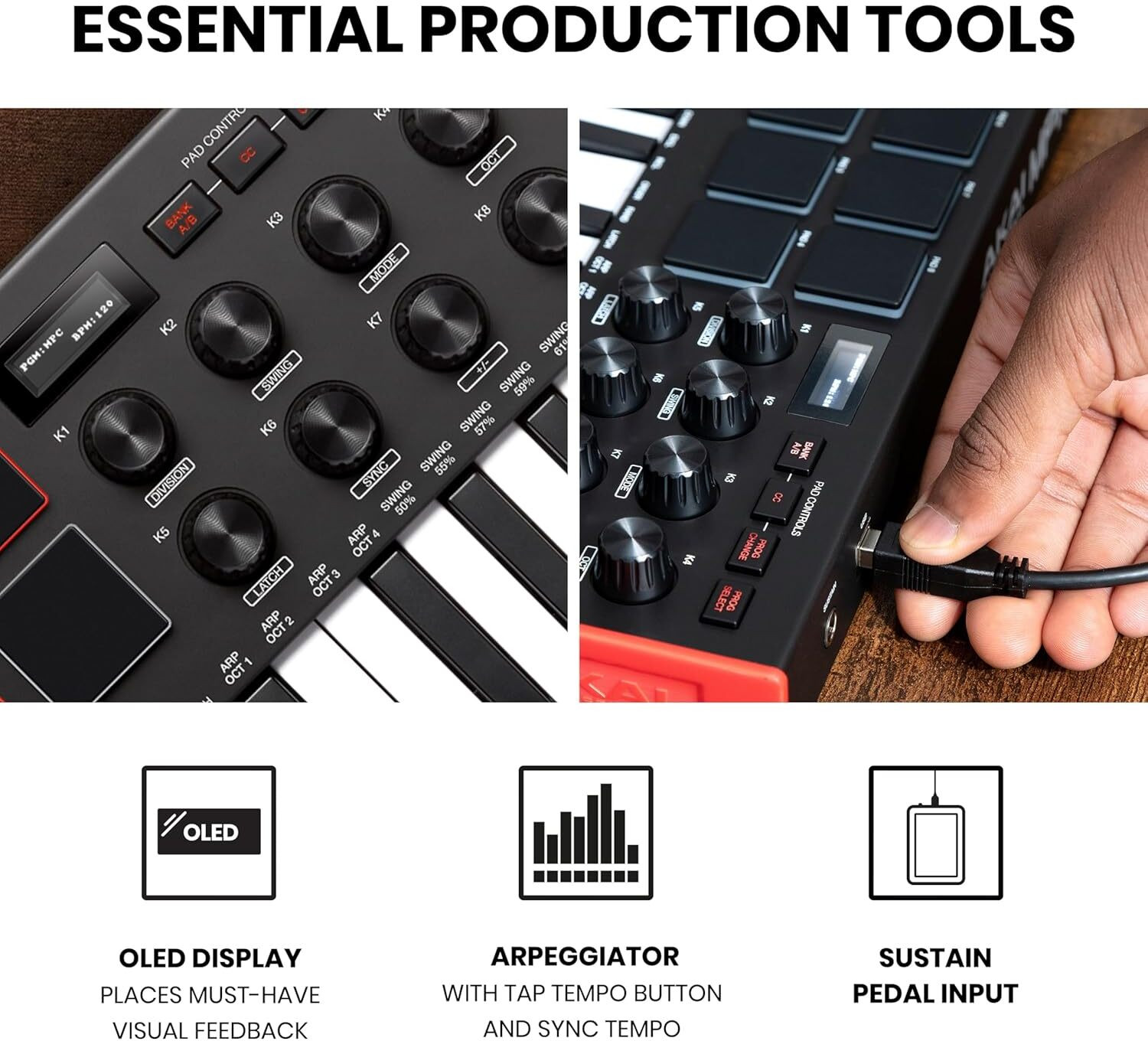 Image of MPK Akai Professional Mini MK3 25 Key USB MIDI Controller Keytar